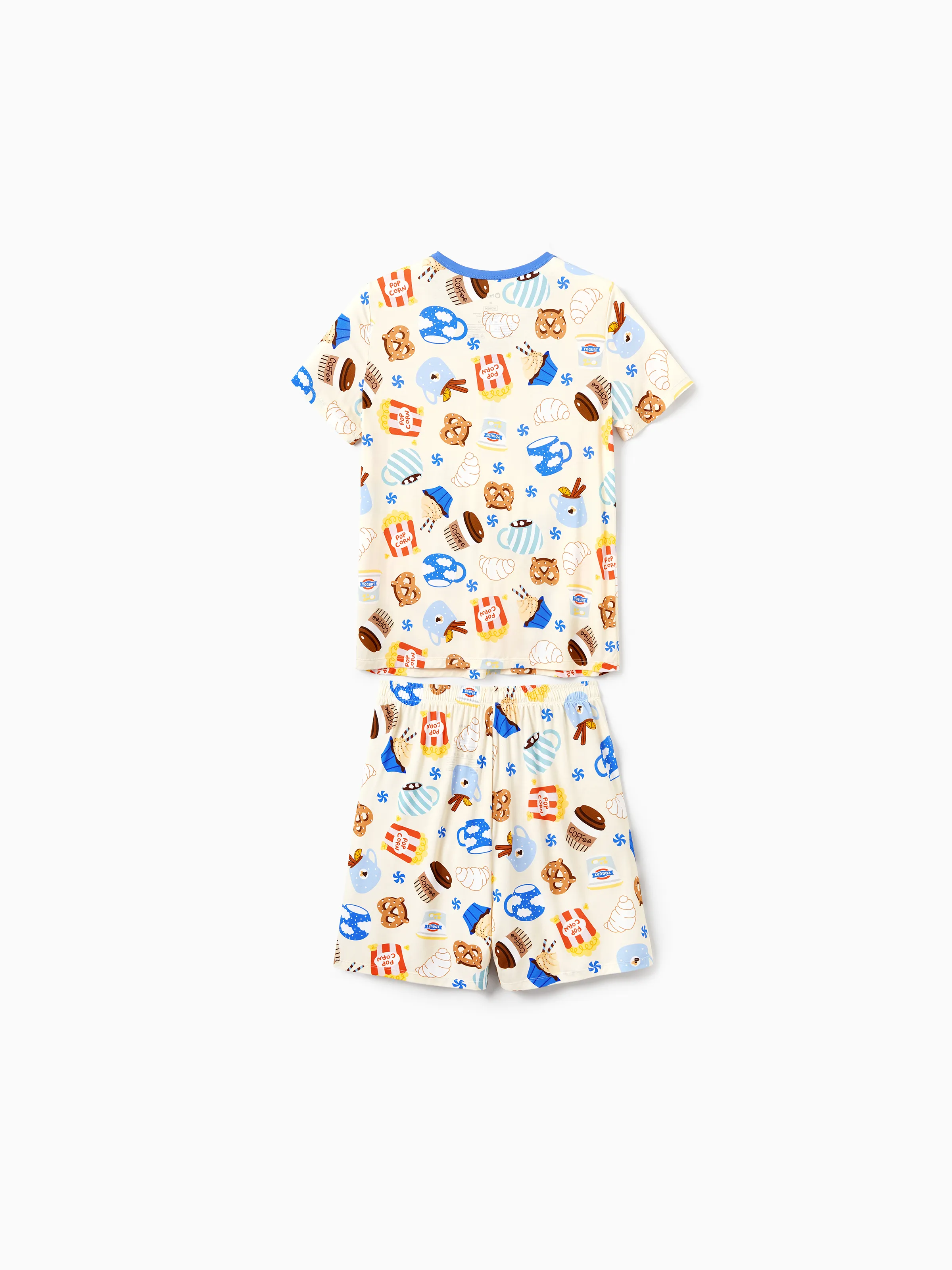 Mommy & me Bamboo Pajamas Buttery Soft Bamboo Viscose PJs for Men Women Kids Toddler Baby, Cozy Dessert Print Short-sleeve Sleepwear Blue - Image 7