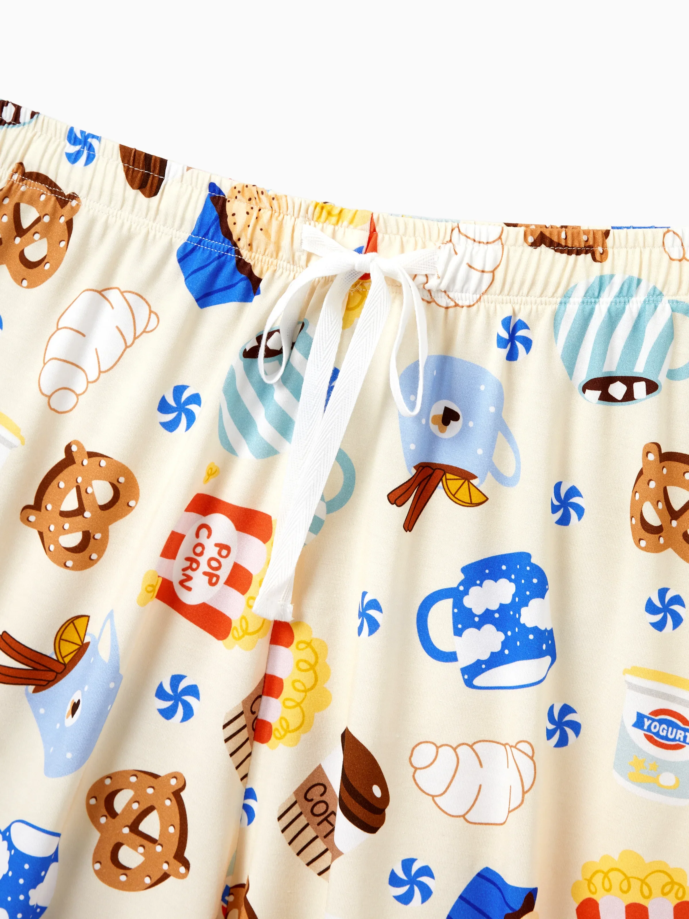 Mommy & me Bamboo Pajamas Buttery Soft Bamboo Viscose PJs for Men Women Kids Toddler Baby, Cozy Dessert Print Short-sleeve Sleepwear Blue - Image 9