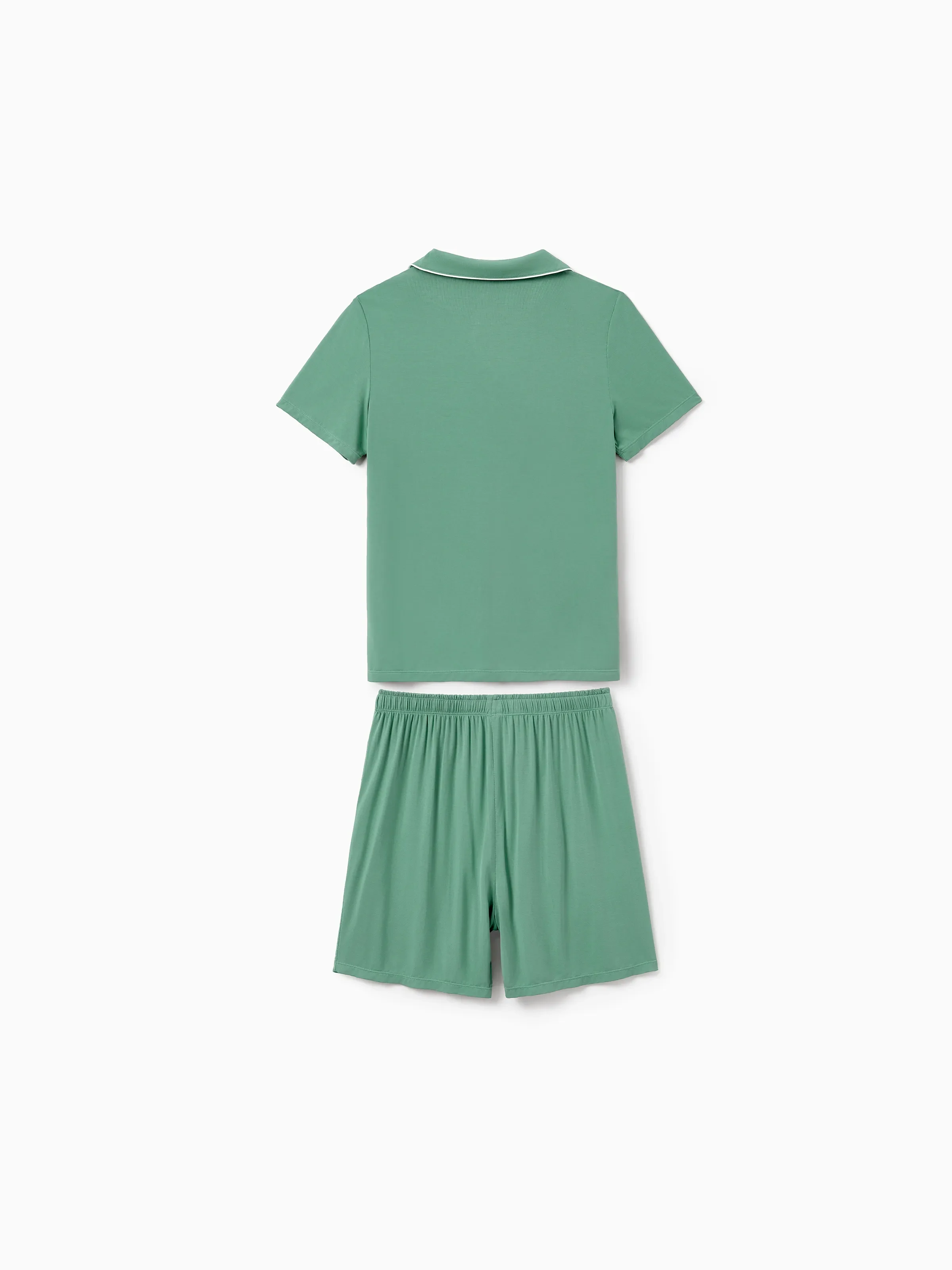 Mommy & me Bamboo Pajamas Buttery Soft Bamboo Viscose PJs for Men Women Kids Toddler Baby, Solid Color Short Sleeve Shirt & Shorts Sleepwear Green - Image 5