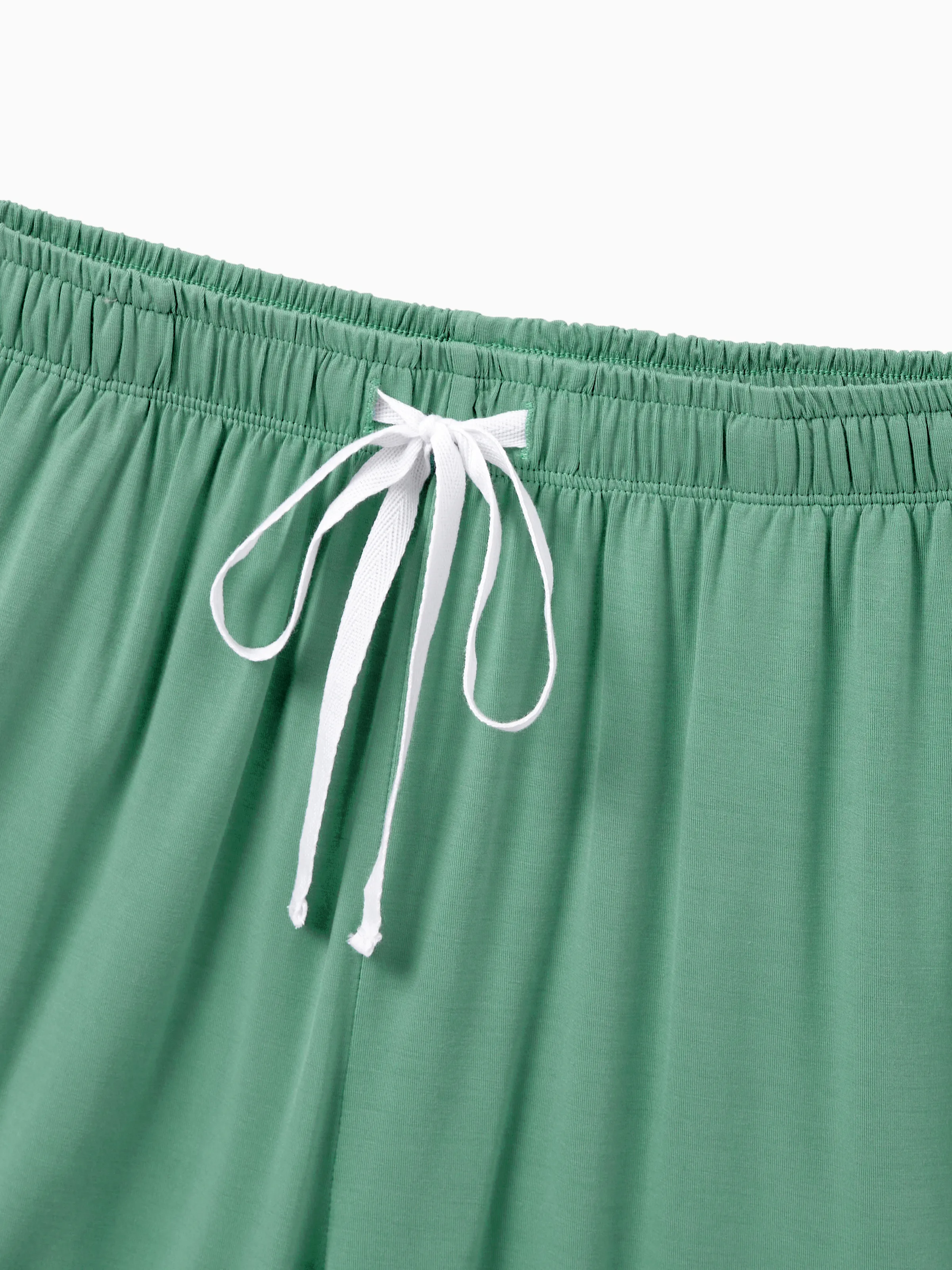Mommy & me Bamboo Pajamas Buttery Soft Bamboo Viscose PJs for Men Women Kids Toddler Baby, Solid Color Short Sleeve Shirt & Shorts Sleepwear Green - Image 7