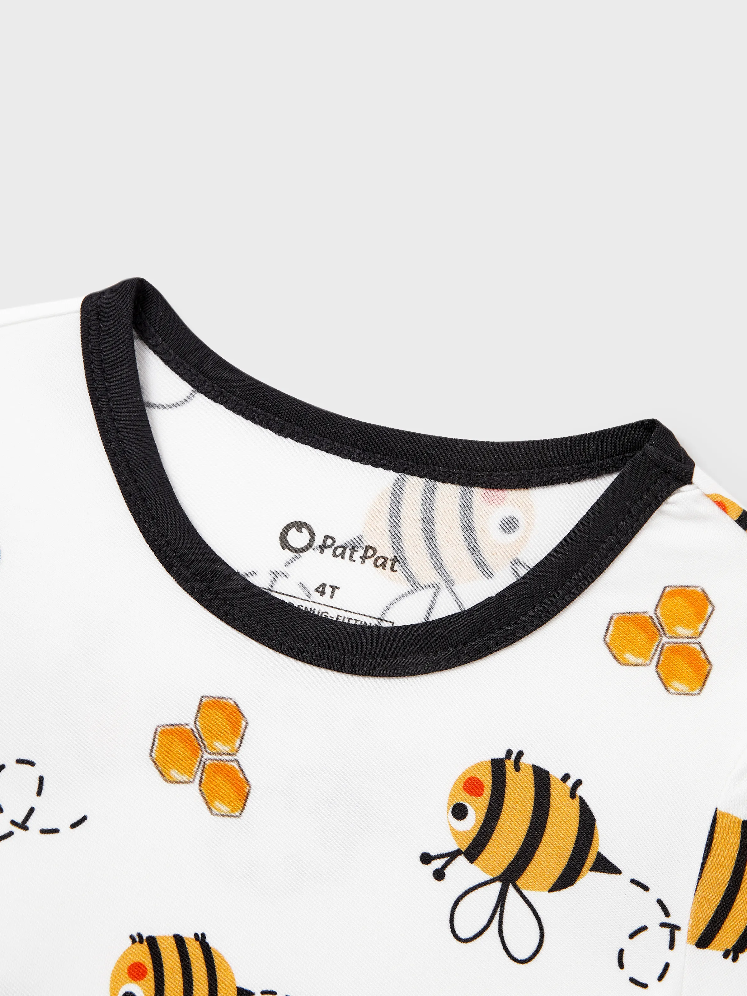 Mommy & me Bamboo Pajamas Soft Bamboo Viscose PJs for Men Women Kids Toddler, Cute Bee Print Sleepwear with Short Sleeve Top and Long Pants White - Image 16