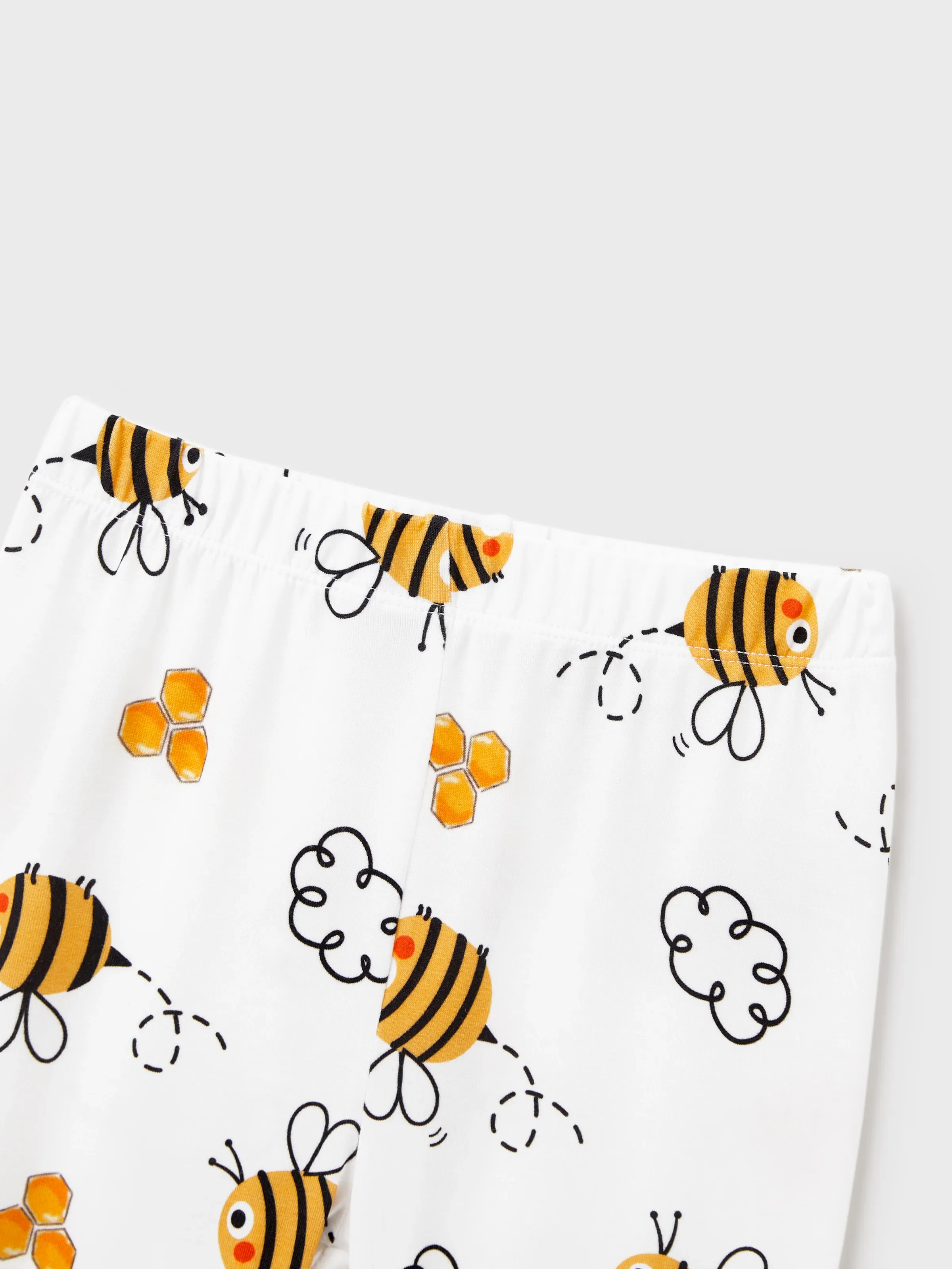 Mommy & me Bamboo Pajamas Soft Bamboo Viscose PJs for Men Women Kids Toddler, Cute Bee Print Sleepwear with Short Sleeve Top and Long Pants White - Image 17