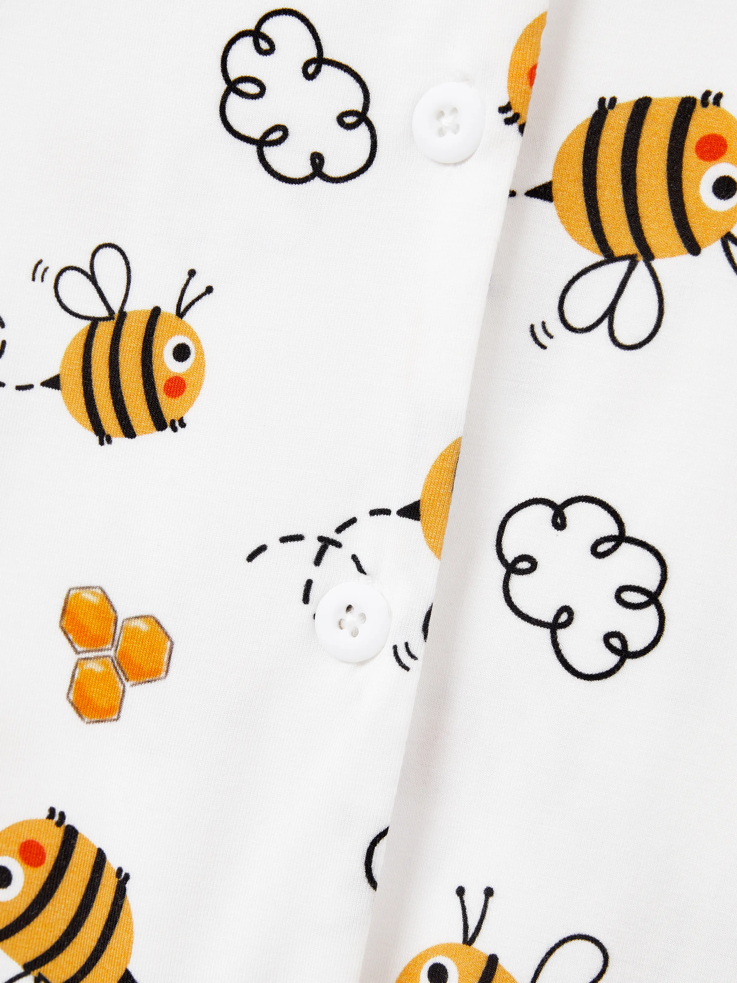 Mommy & me Bamboo Pajamas Soft Bamboo Viscose PJs for Men Women Kids Toddler, Cute Bee Print Sleepwear with Short Sleeve Top and Long Pants White - Image 9