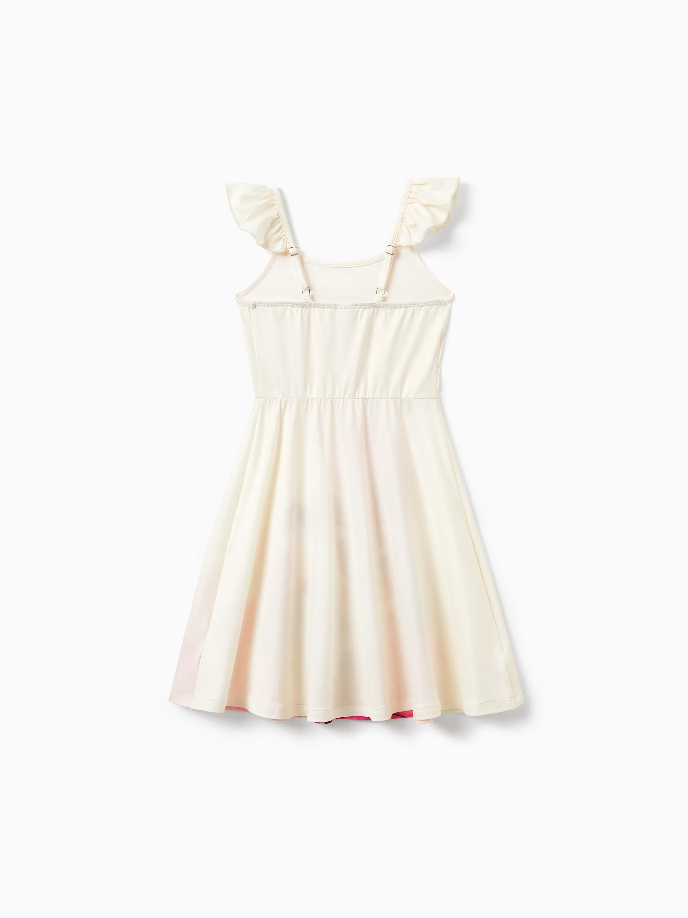 Mommy & me Casual Outfit Floral Print T-shirt or Halter Dress Summer Set for Vacation Apricot - Image 13