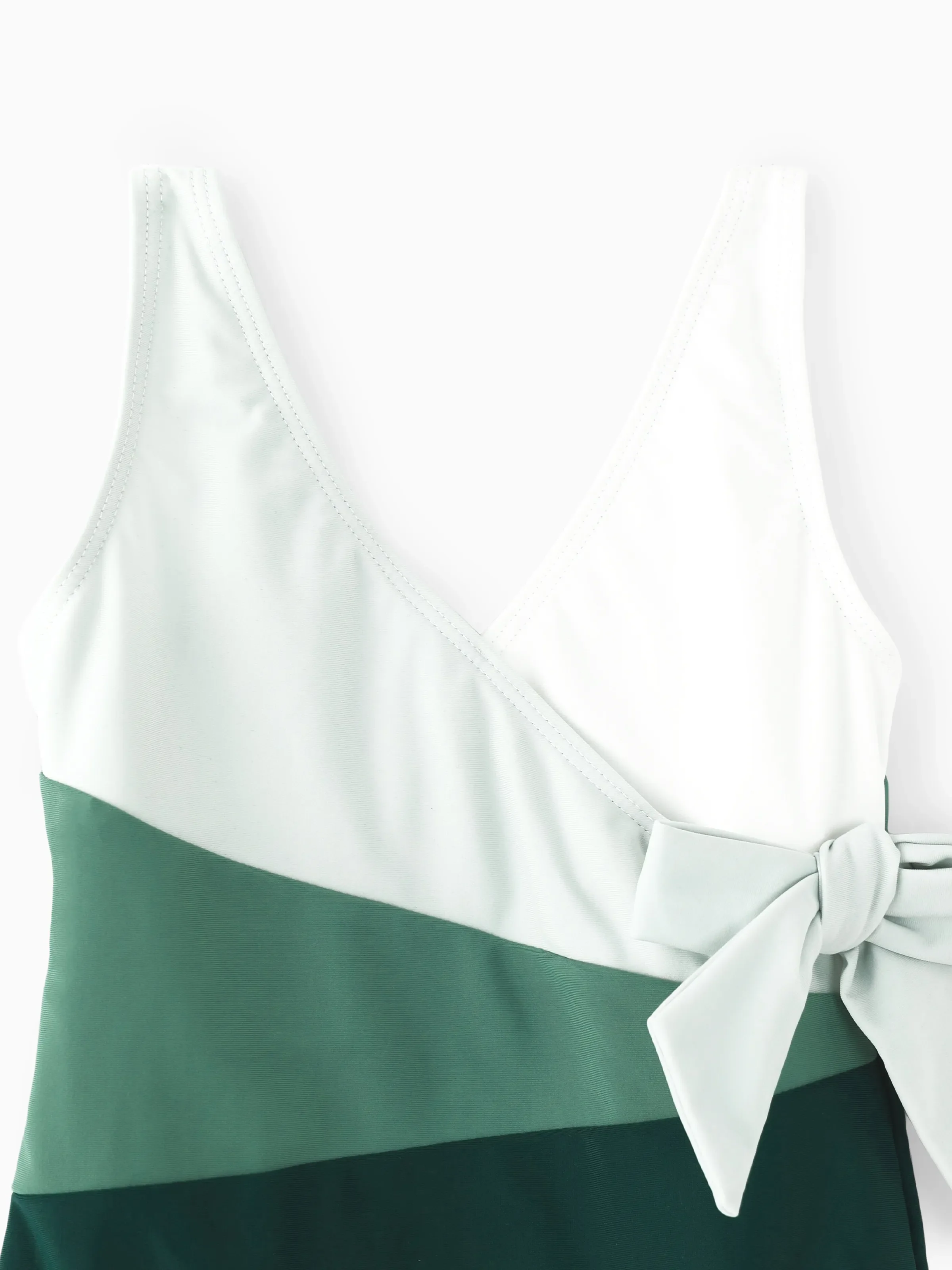 Mommy & me Colorblock Wrap Side V-Neck Swimsuit MultiColour - Image 12