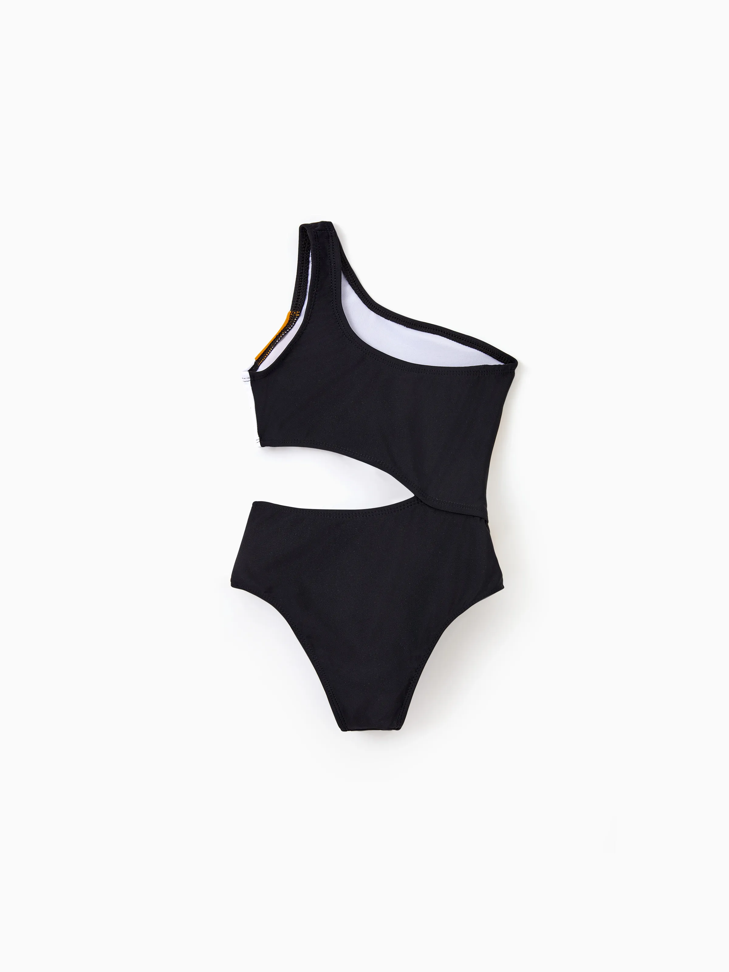 Mommy & me Colorblock Cut Out Waist One-Shoulder One-piece Swimsuit Multi-color - Image 8