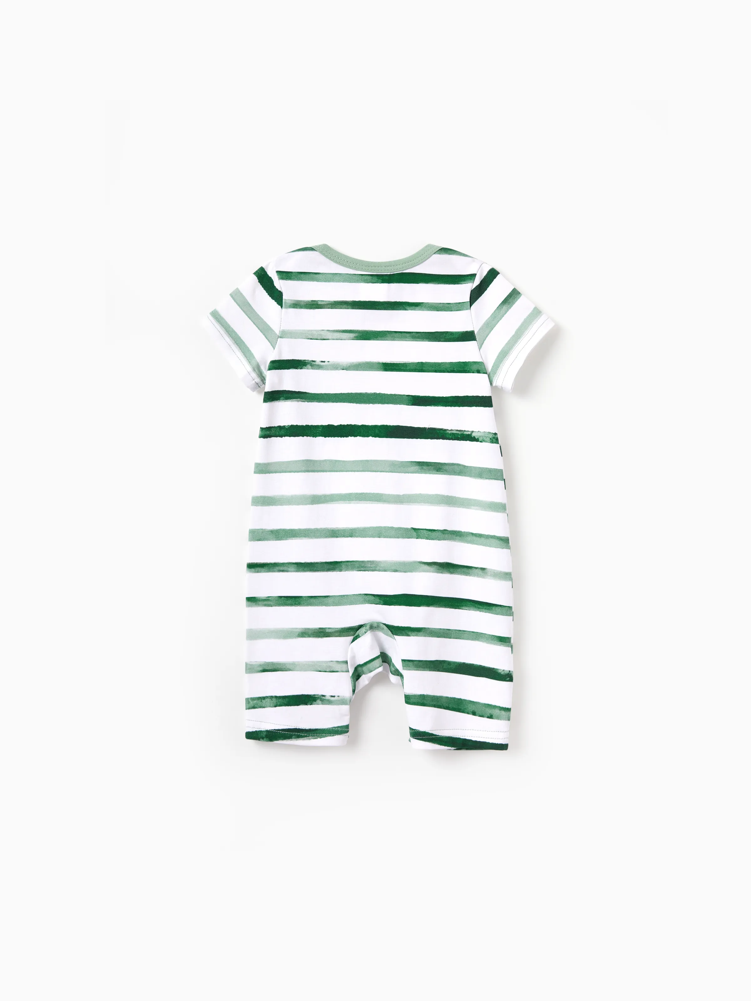 Mommy & me Cotton Outfits Set Green Striped T-Shirt and Dress Set for Dad, Mom, Kids & Baby, Perfect for Summer Family Outings & Photos Green - Image 26