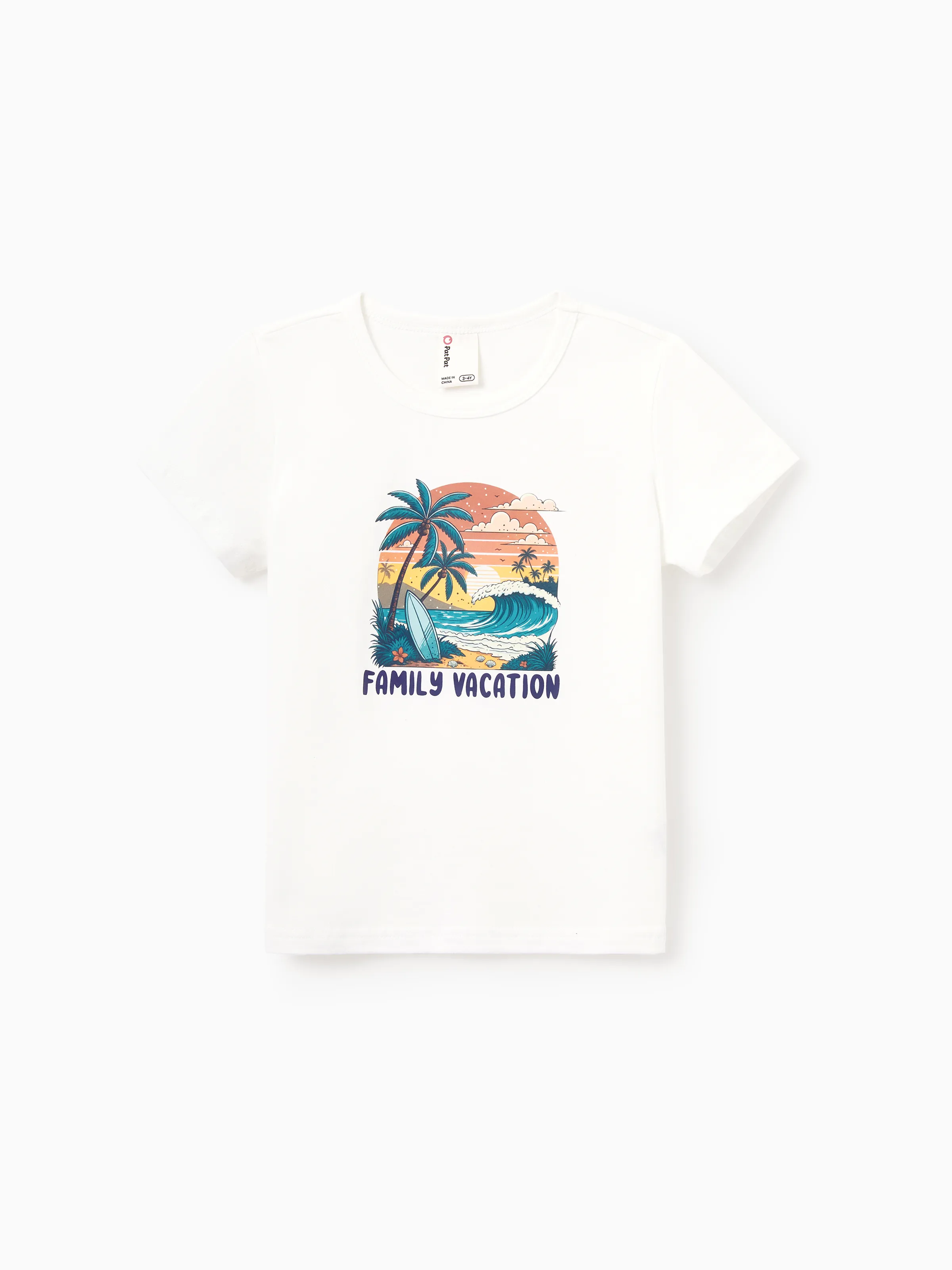 Mommy & me "Family Vacation" Graphic Cotton Tees Tropical Surf Print T-Shirt Multi-color - Image 8