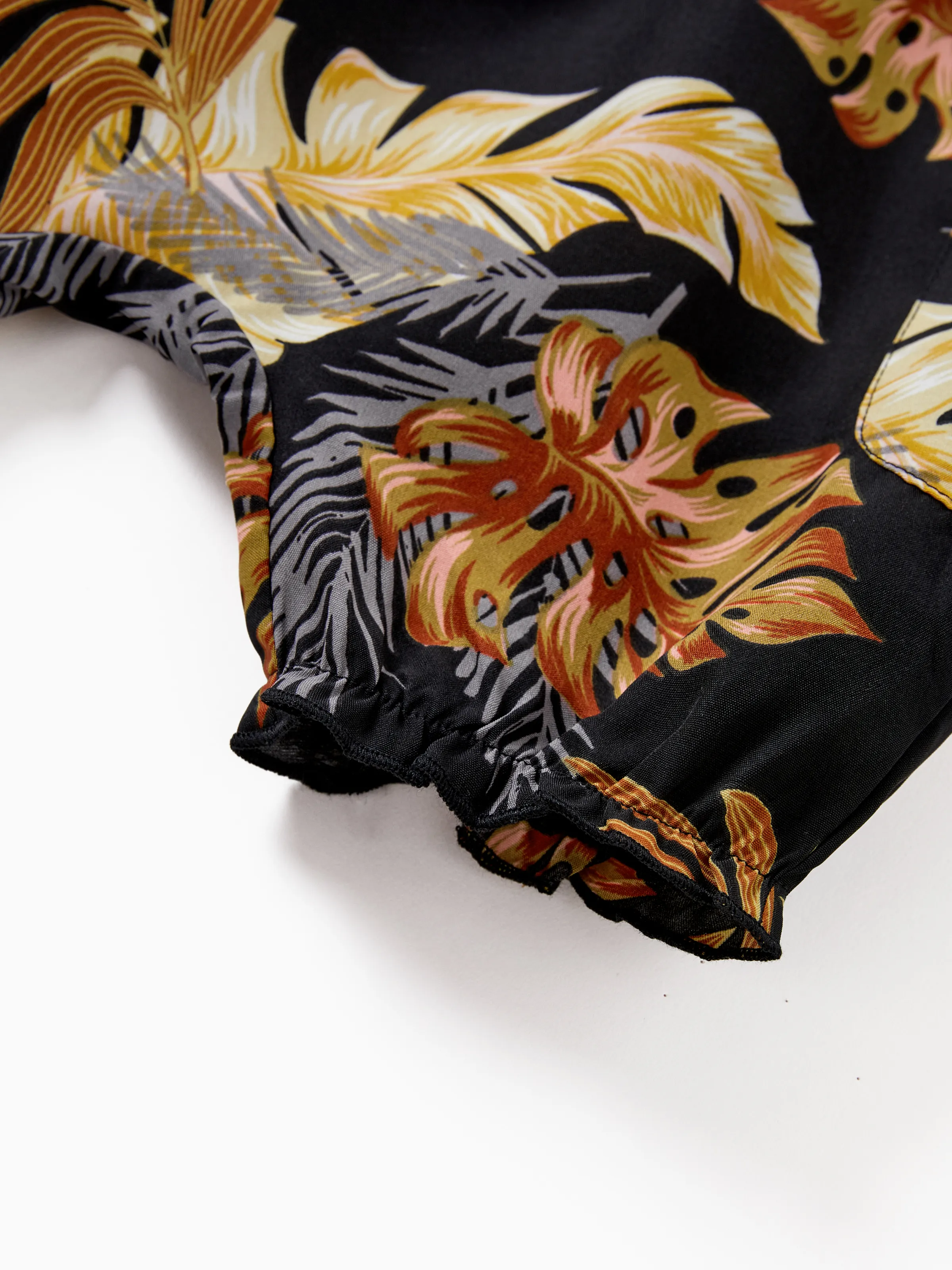 Mommy & me Floral Print Beach Wear Camisole top and Wide-Leg Pants Set for Summer Vacation Family Looks Black+White - Image 22