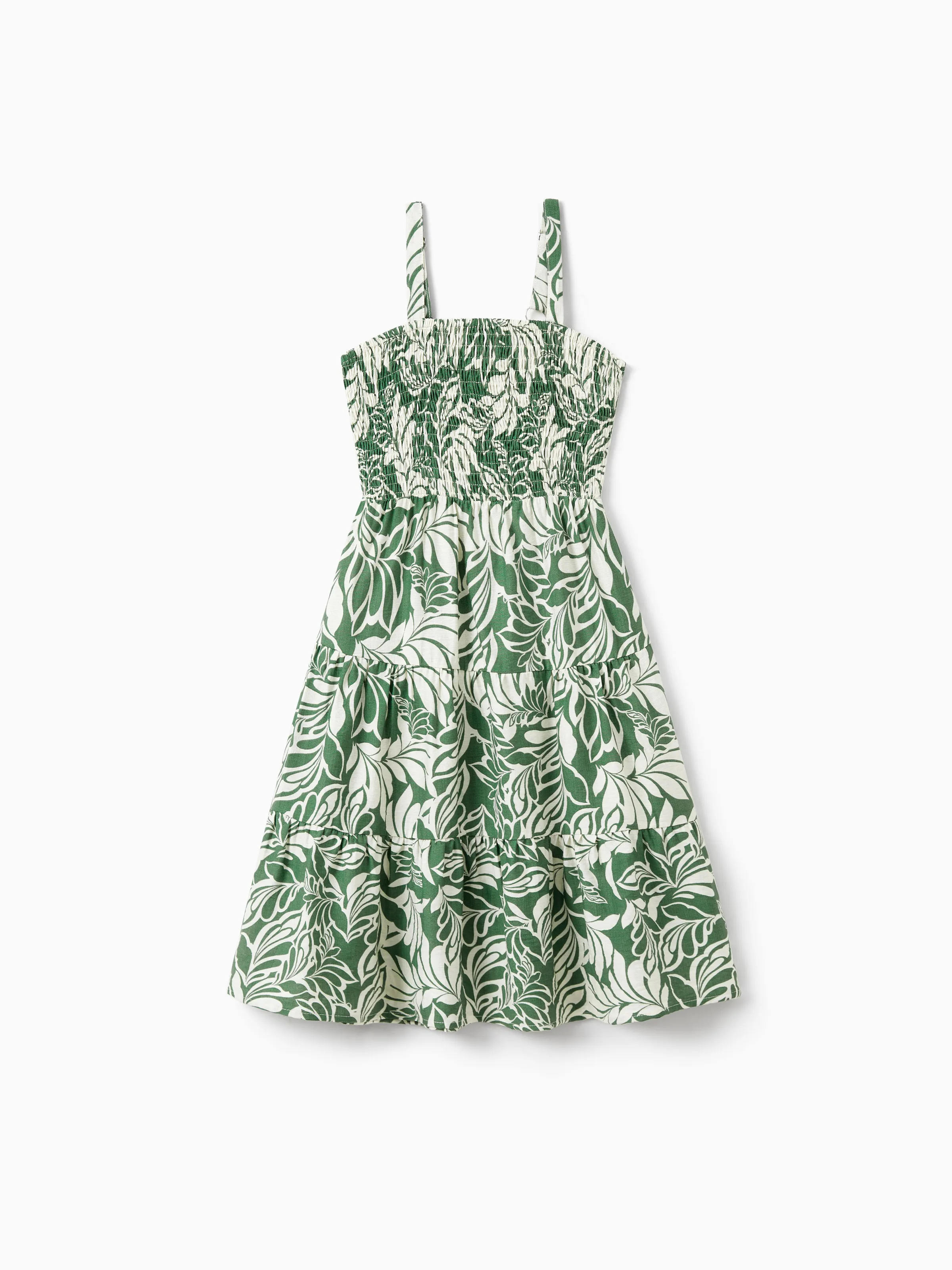Mommy & me Leaf Print Halter Dress Green Set Green - Image 11