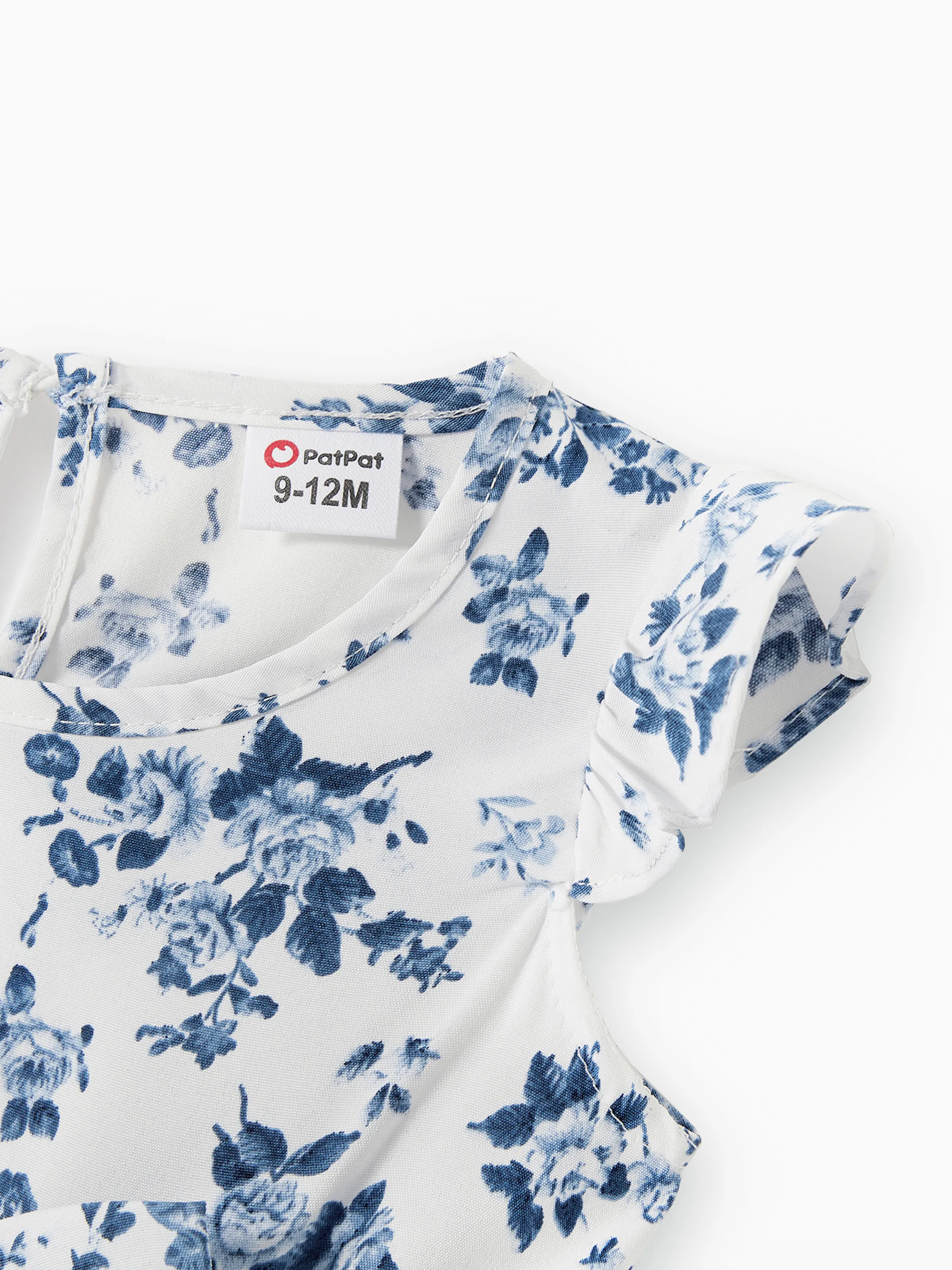 Mommy & me Outfit: Floral Smocking Casual Suit BLUEWHITE - Image 15