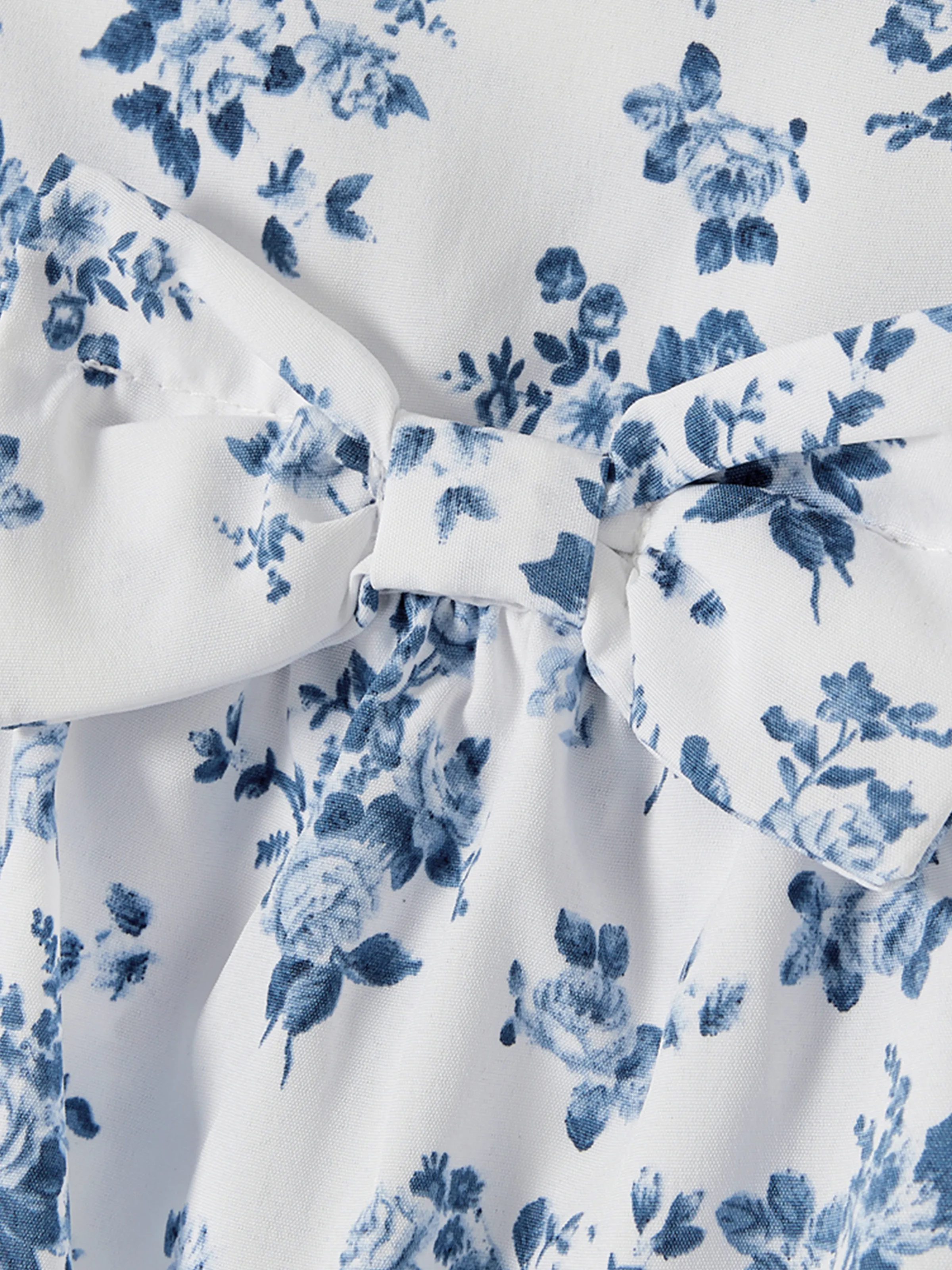 Mommy & me Outfit: Floral Smocking Casual Suit BLUEWHITE - Image 16