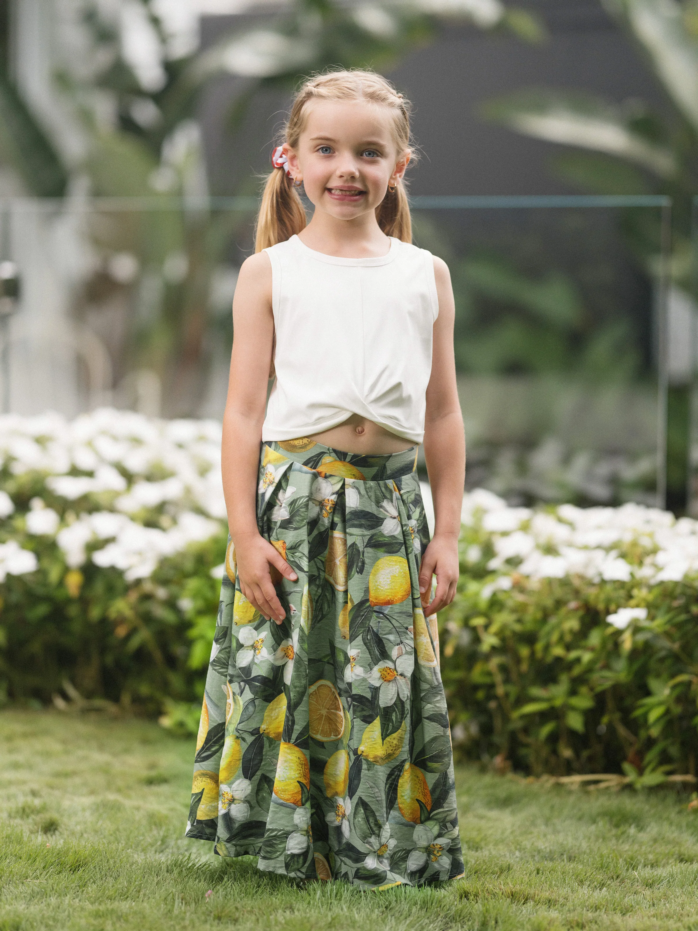 Matching Family Outfits Lemon Print Hawaiian Shirts & Summer Dresses Tropical Vacation Clothes for Men, Women & Kids Green - Image 9