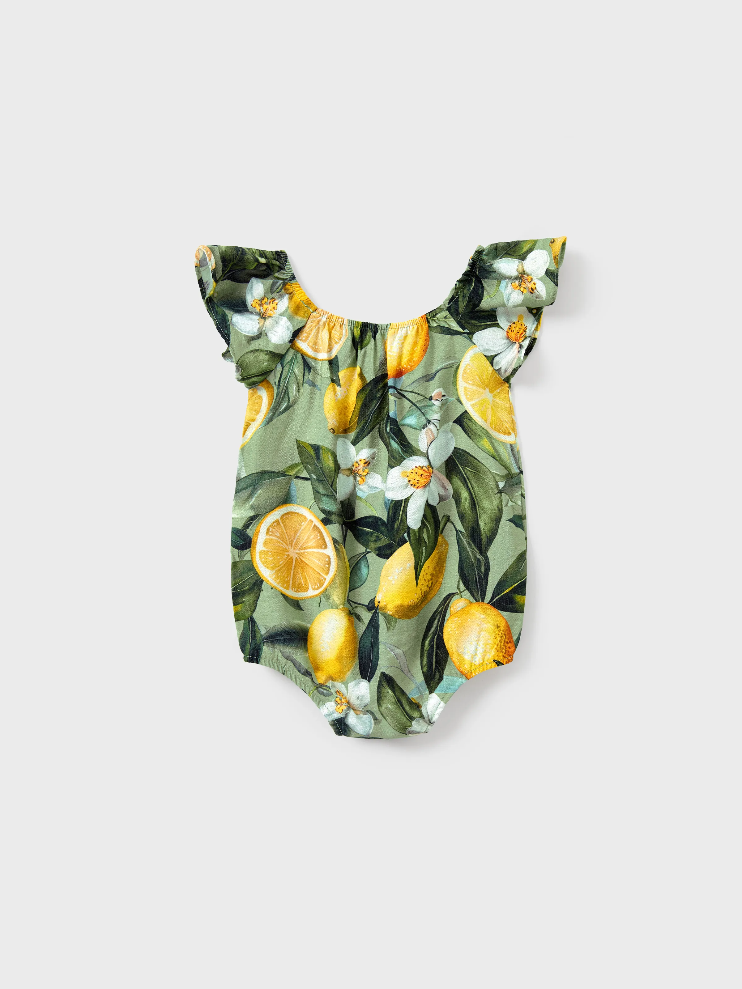 Mommy & me Outfits – Lemon Print Hawaiian Summer Dresses – Tropical Vacation Clothes for Men, Women & Kids Green - Image 18