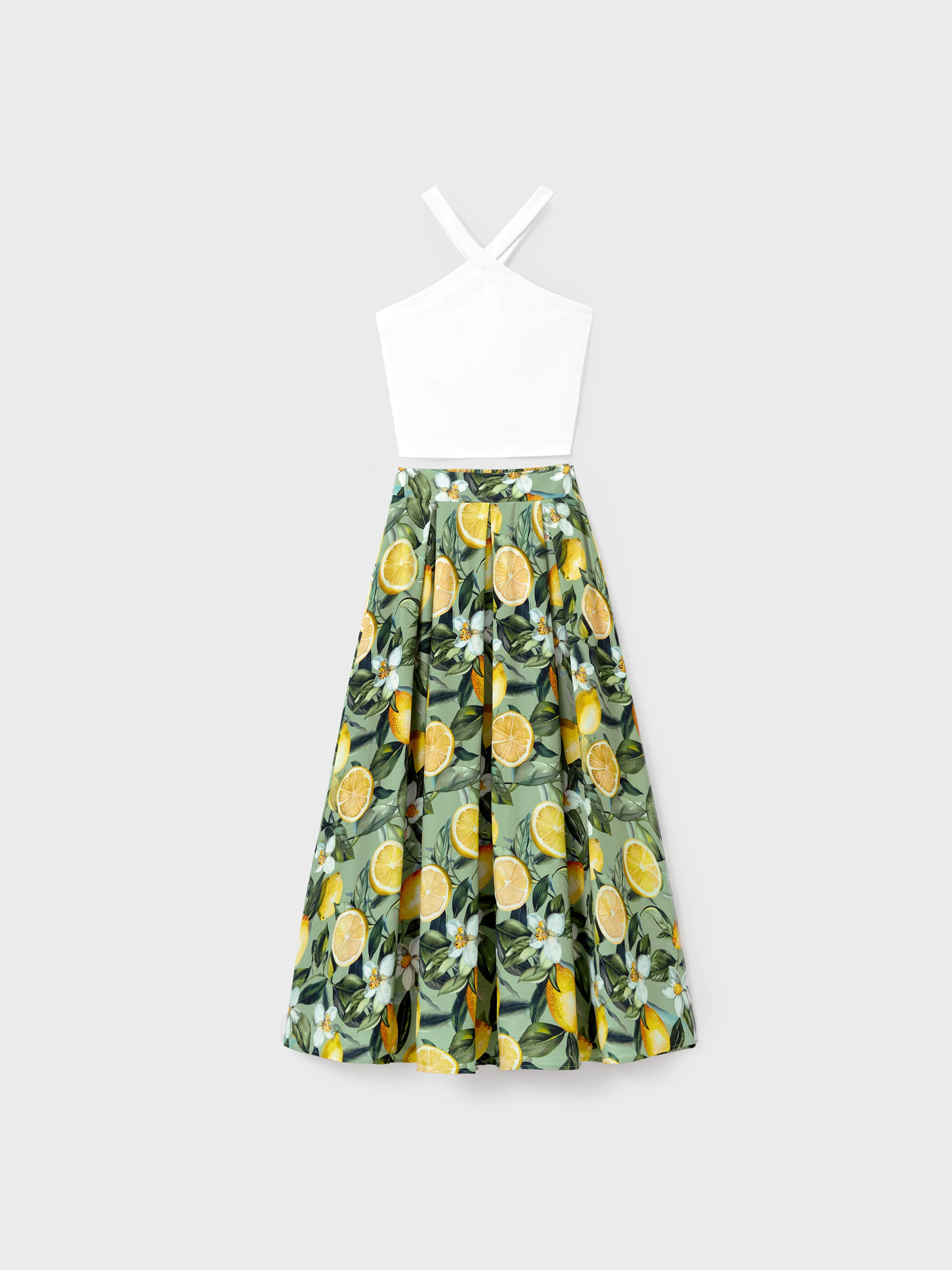 Mommy & me Outfits – Lemon Print Hawaiian Summer Dresses – Tropical Vacation Clothes for Men, Women & Kids Green - Image 6