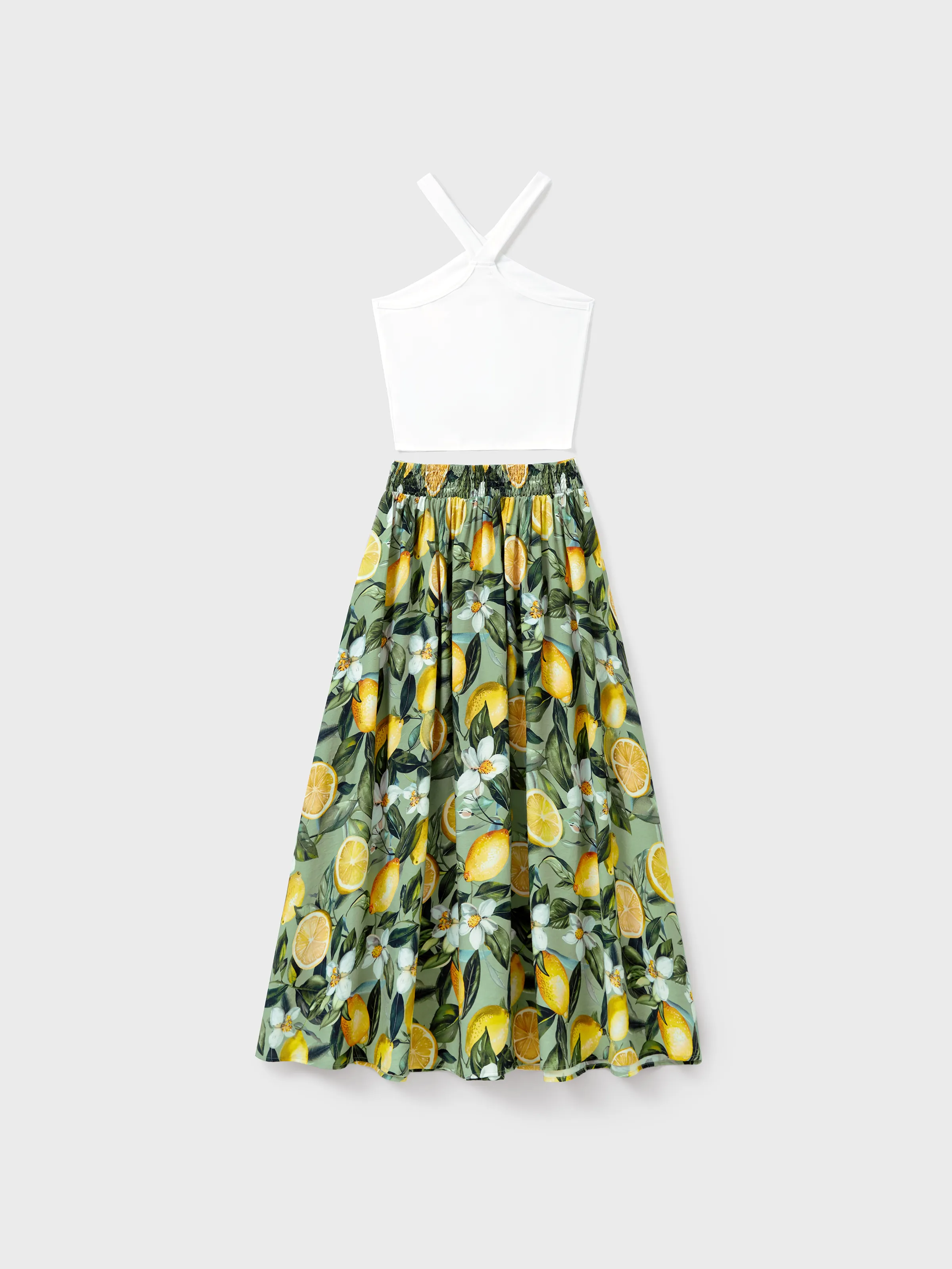 Mommy & me Outfits – Lemon Print Hawaiian Summer Dresses – Tropical Vacation Clothes for Men, Women & Kids Green - Image 7