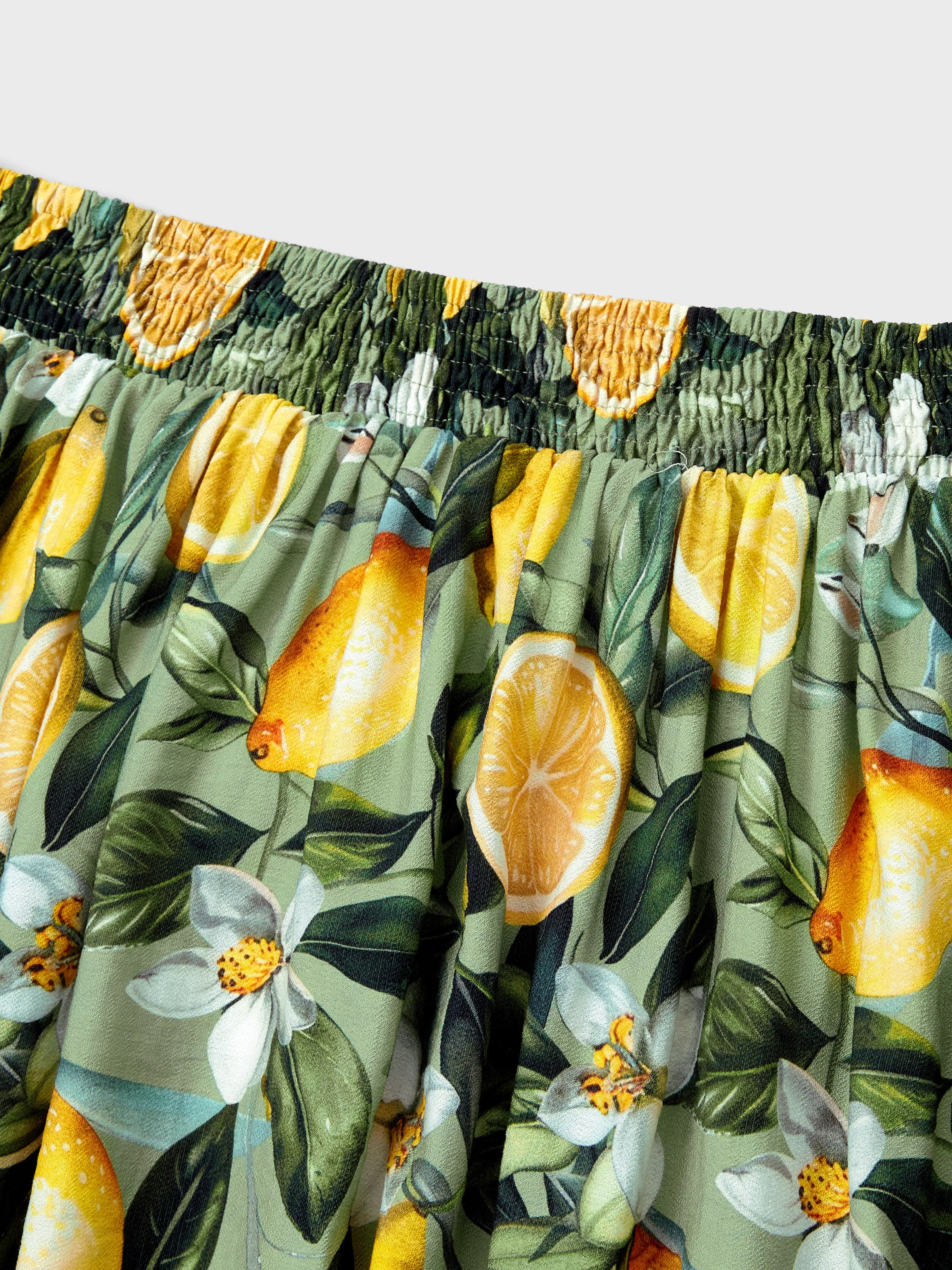 Mommy & me Outfits – Lemon Print Hawaiian Summer Dresses – Tropical Vacation Clothes for Men, Women & Kids Green - Image 9