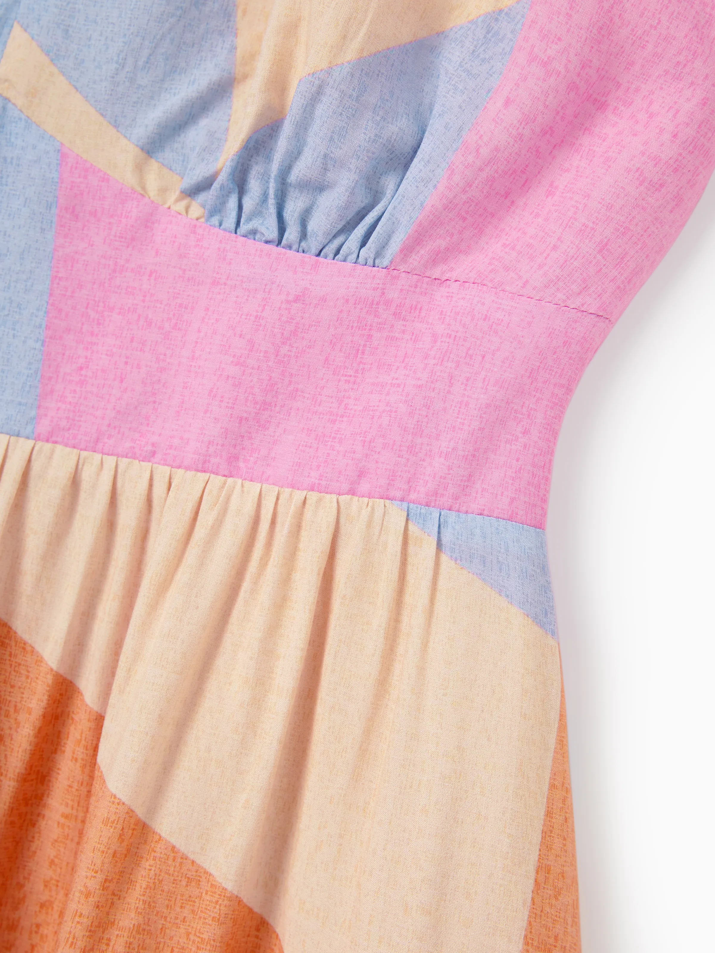 Mommy & me Outfits Set Colorblock Sleeveless Strappy Dress or Short-sleeve T-shirt Multi-color - Image 10