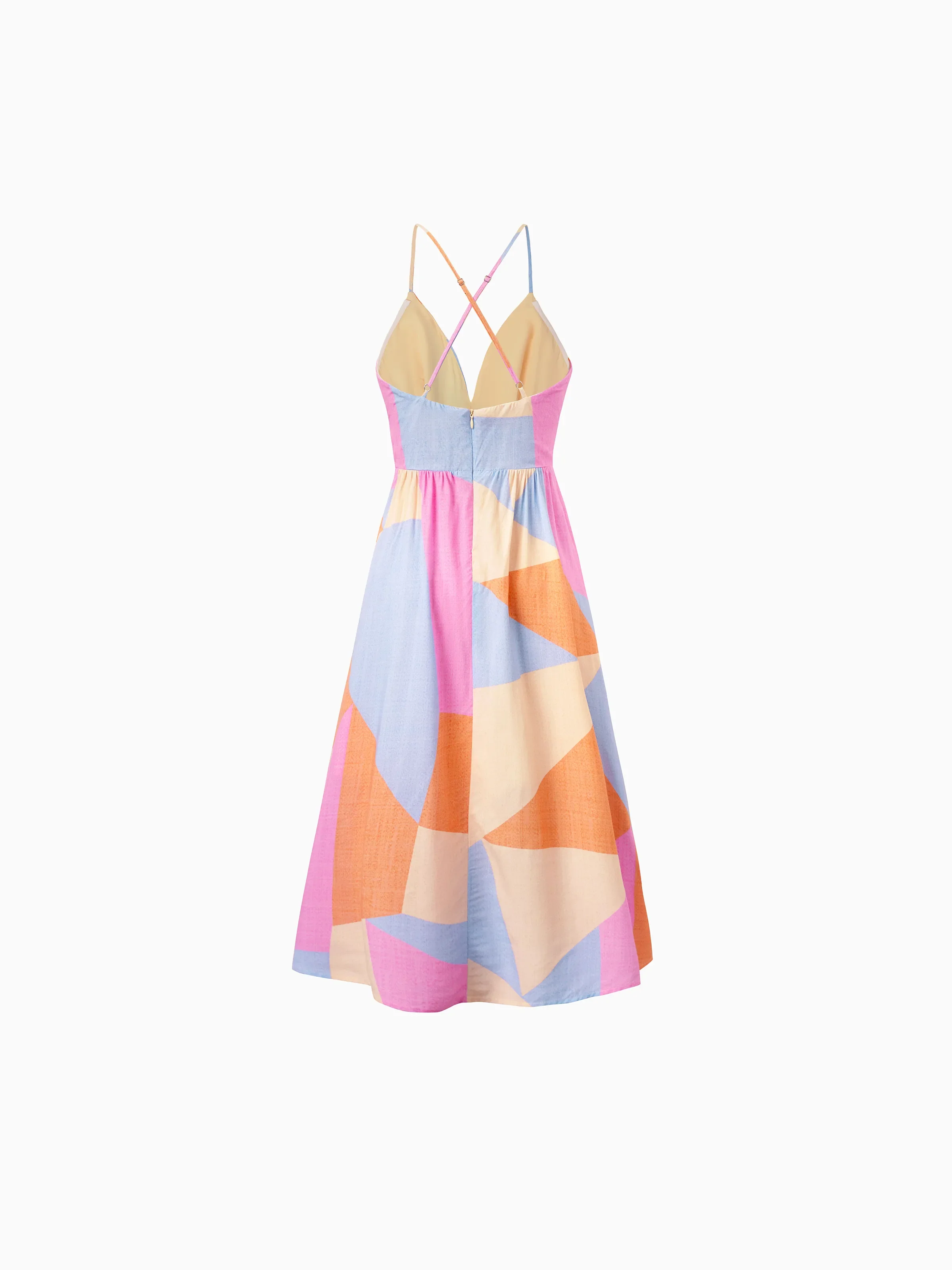 Mommy & me Outfits Set Colorblock Sleeveless Strappy Dress or Short-sleeve T-shirt Multi-color - Image 7