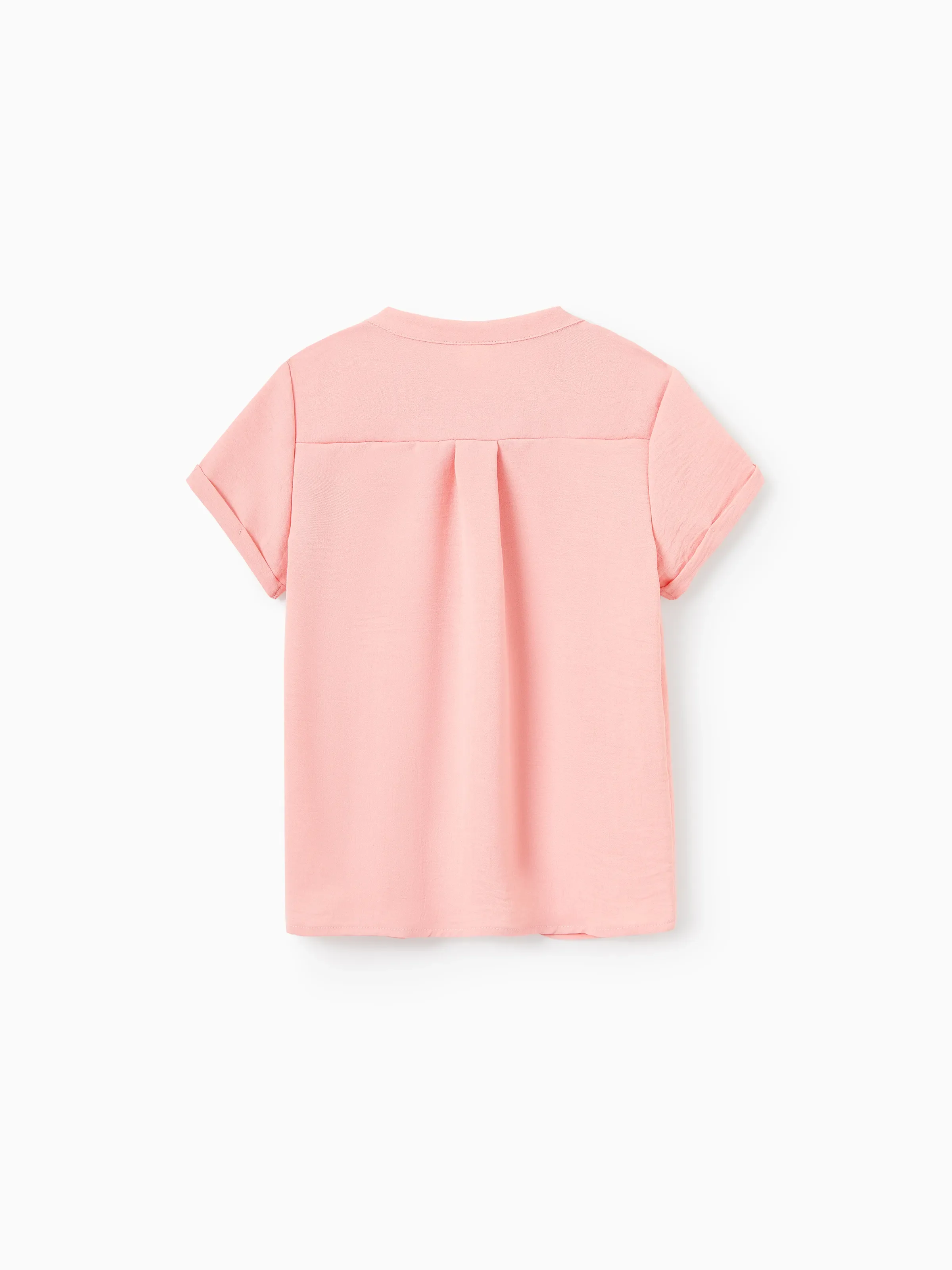 Mommy & me Pink Outfits Flower Print Smocked Tie-Back Cotton Dress for Mom & Daughter, Solid Shirts for Son, Perfect for Summer Family Outings & Photos Mauve Pink - Image 14