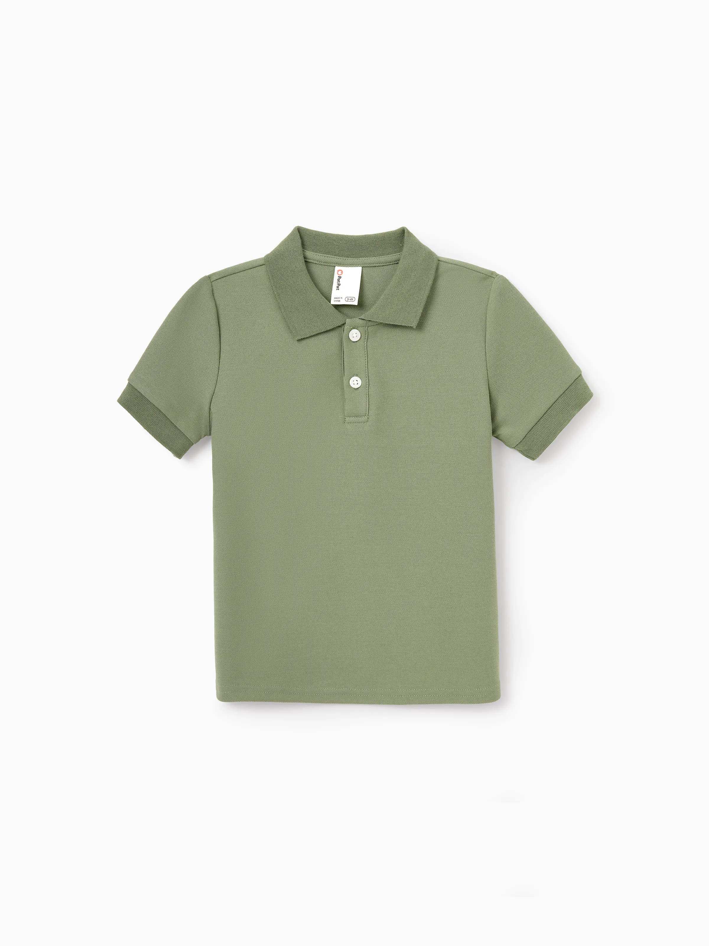 Mommy & me Polo Collar Short-sleeve Shirt or V-neck Strappy Mesh Dress Green - Image 25
