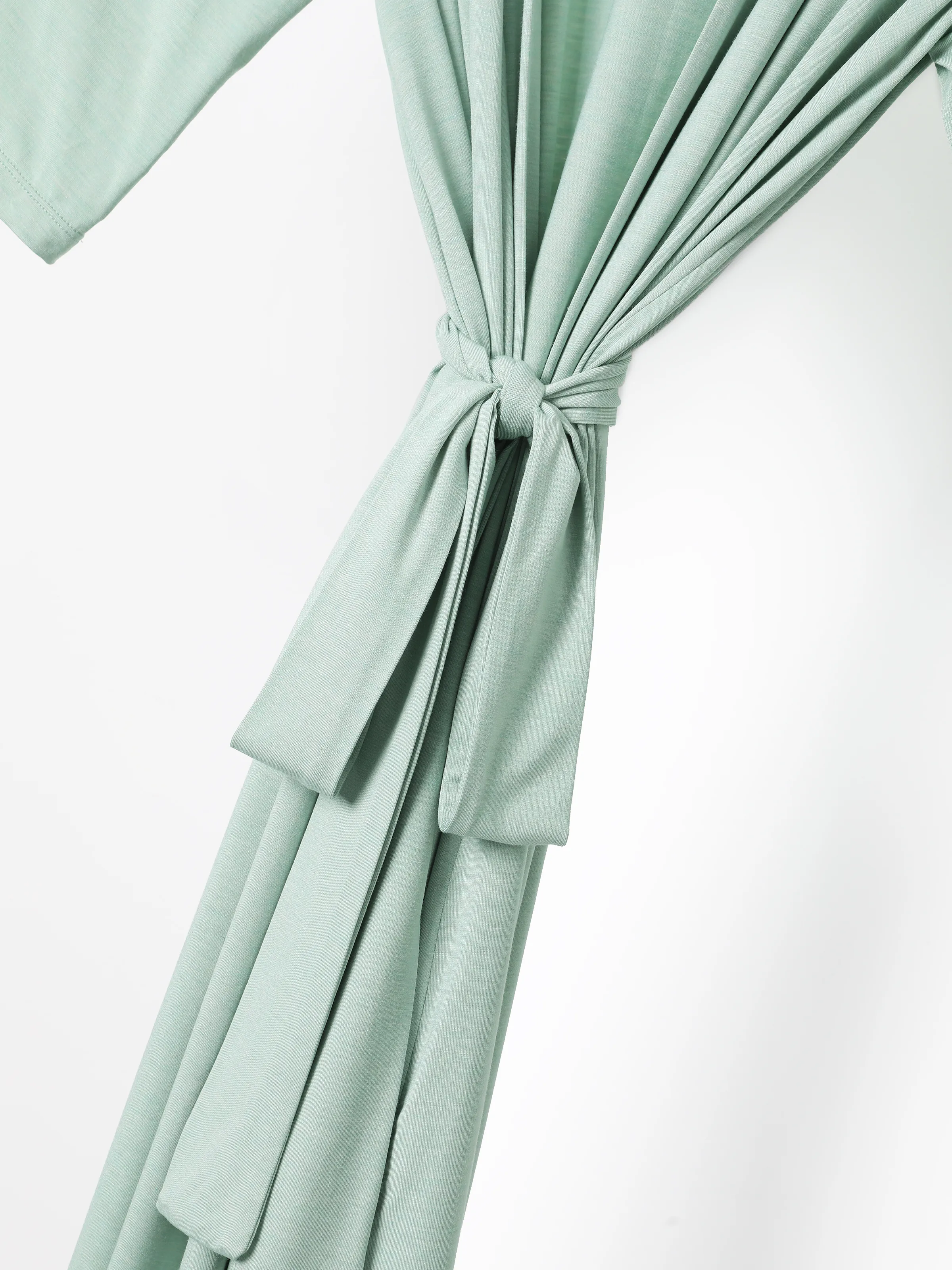 Newborn Bamboo Set for Mom & Baby Ultra Soft Bamboo Robe for Mom, Swaddle Blanket with Hat, Breathable & Gentle for Newborn Care Mint Green - Image 4