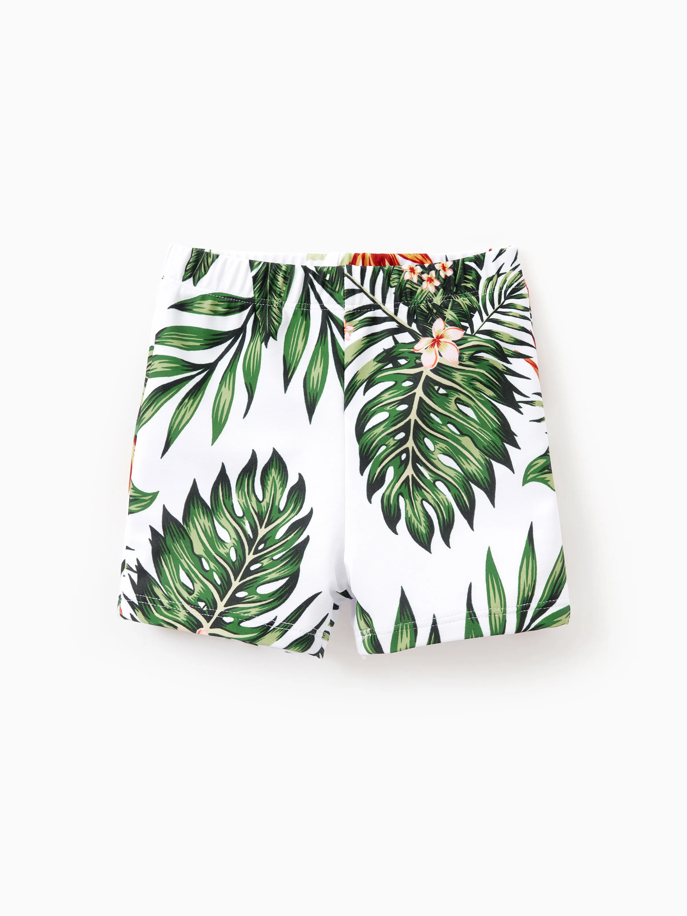 One Piece Plant Printed Family Matching Swimsuit White - Image 13