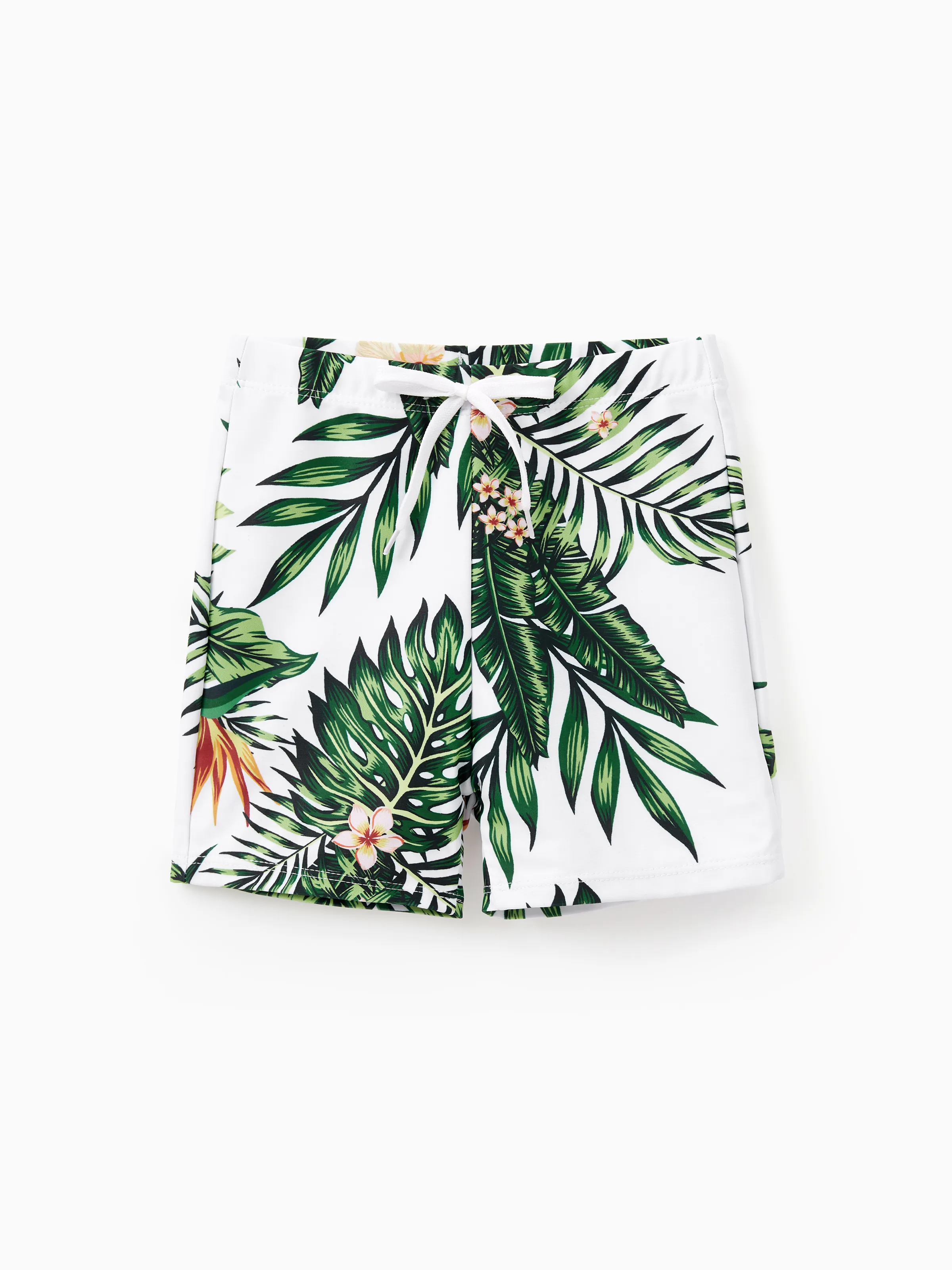 One Piece Plant Printed Family Matching Swimsuit White - Image 15