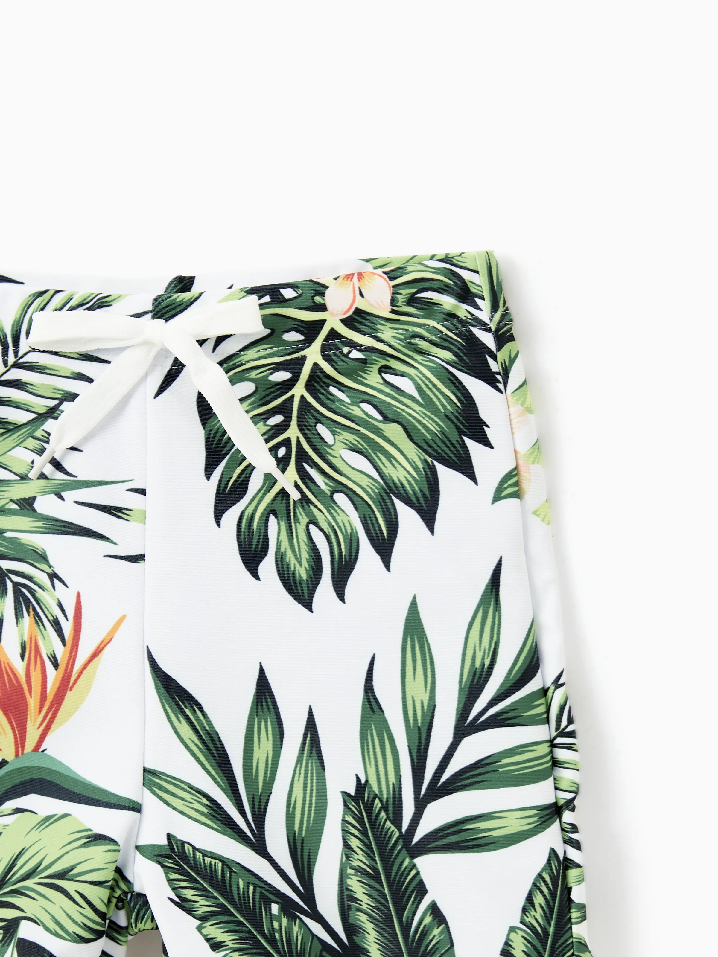 One Piece Plant Printed Family Matching Swimsuit White - Image 16