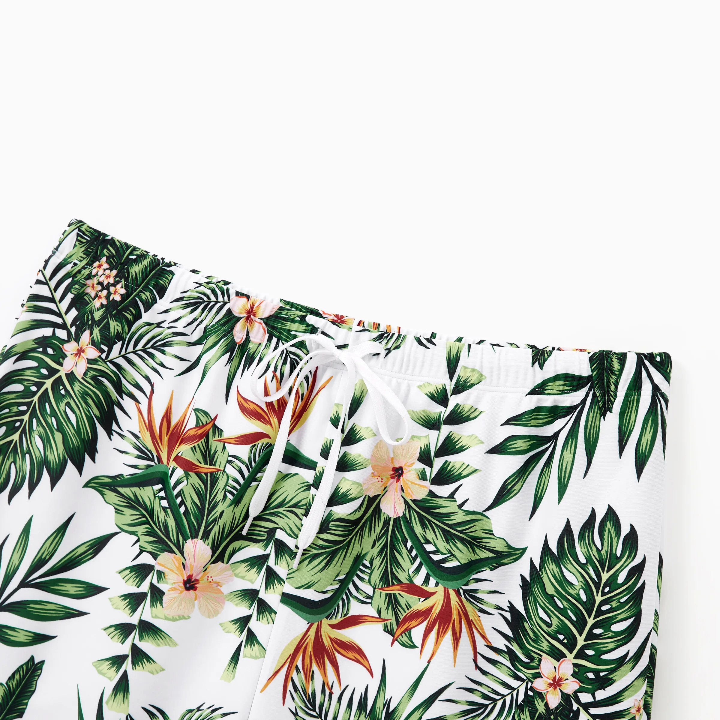 One Piece Plant Printed Family Matching Swimsuit White - Image 21
