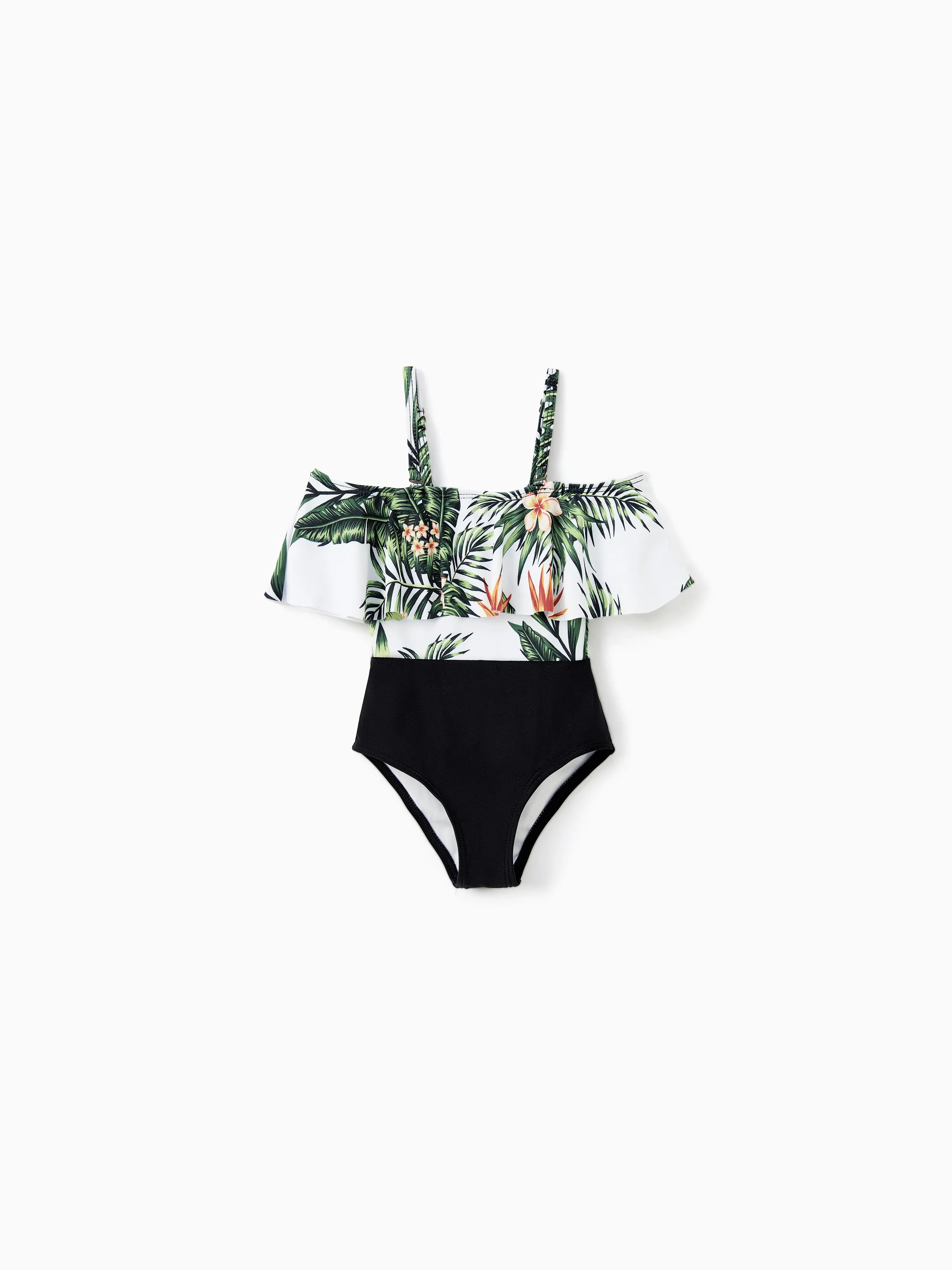 One Piece Plant Printed Family Matching Swimsuit White - Image 6