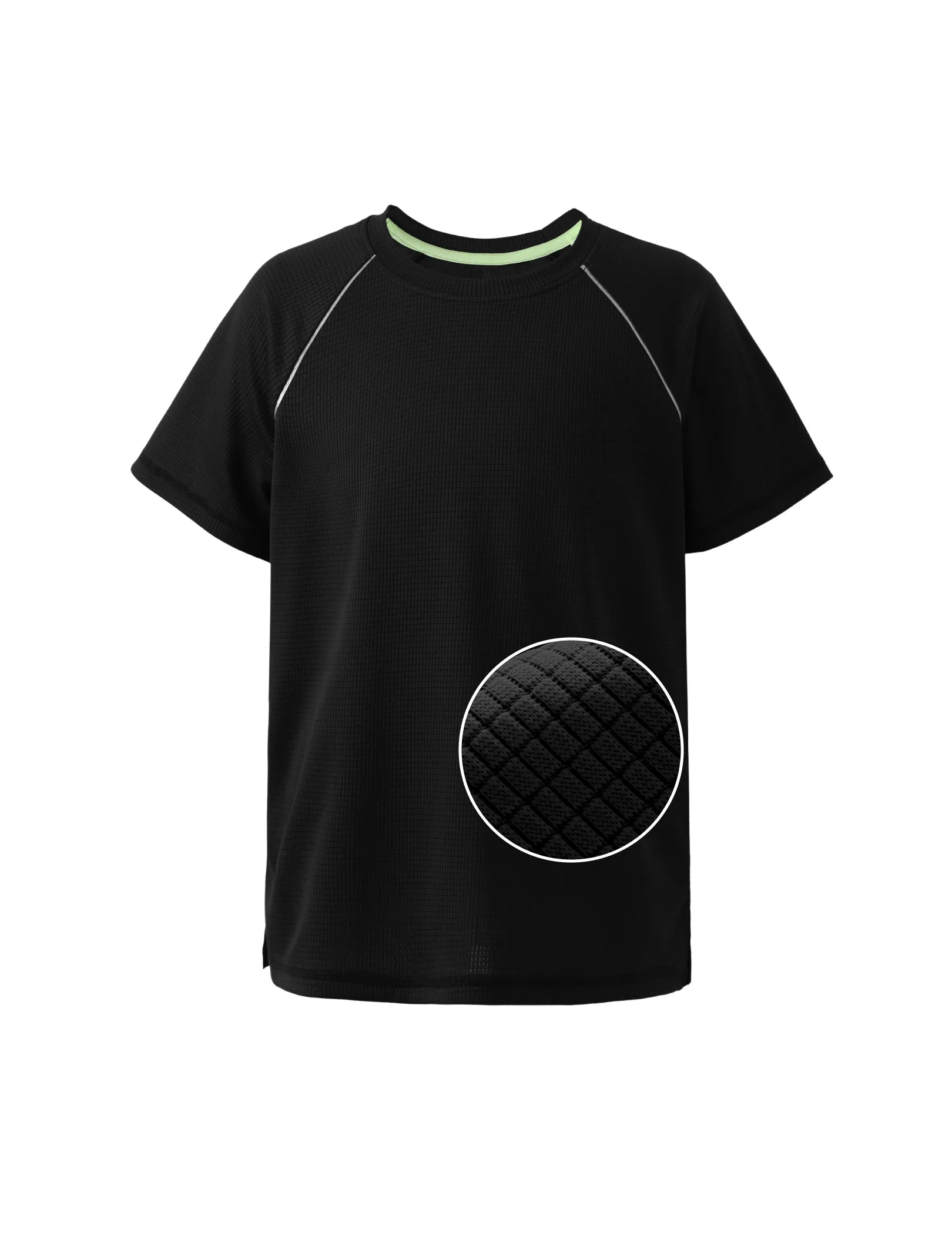 PatPat Lightflow Activewear Kid Boy Athletic Breathable Air-Grid Ultra Lightweight Short Sleeve T-Shirt Black - Image 6