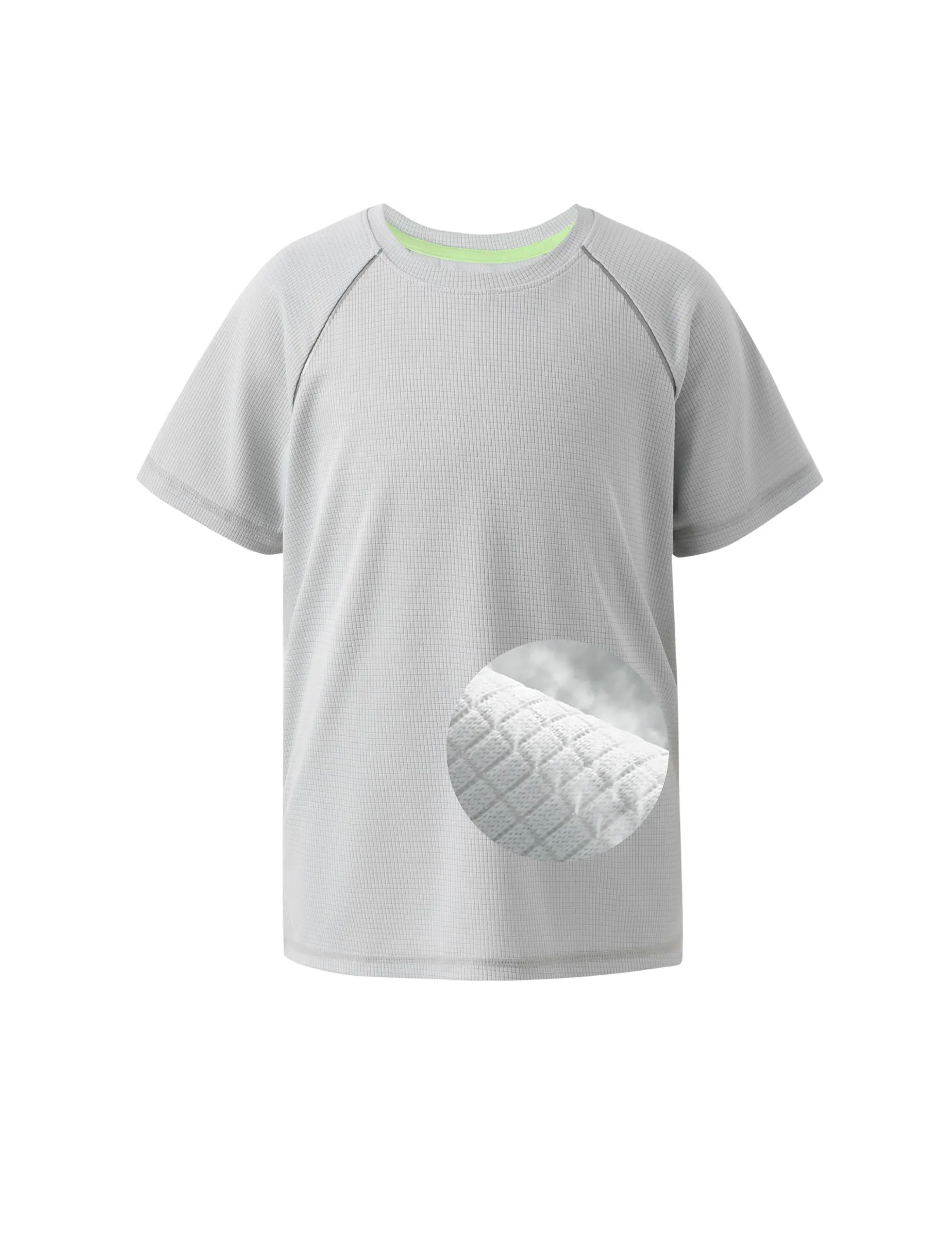 PatPat Lightflow Activewear Kid Boy Athletic Breathable Air-Grid Ultra Lightweight Short Sleeve T-Shirt Grey - Image 6