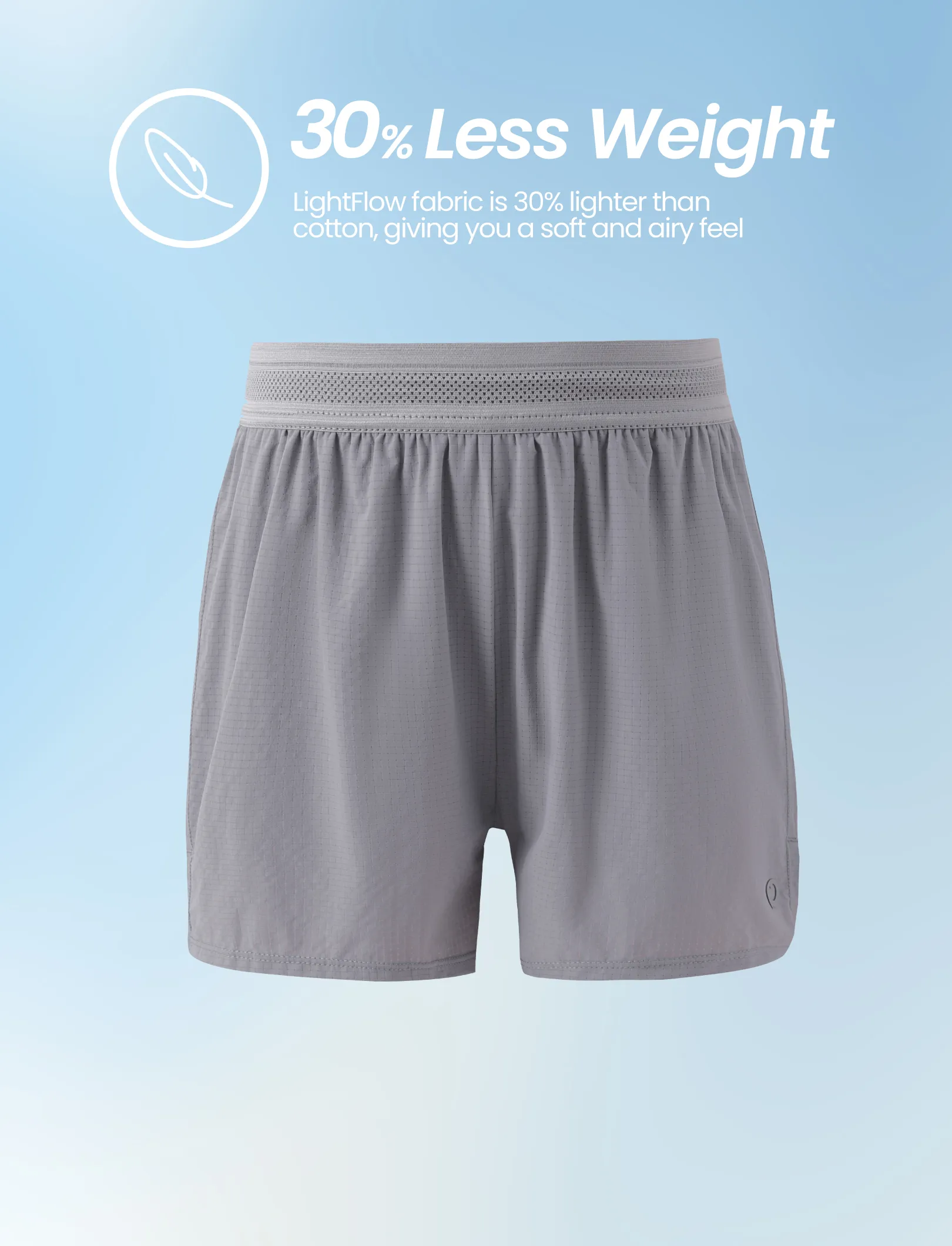 PatPat Lightflow Activewear Kid Boy athletic ultra light quick dry shorts Grey - Image 4