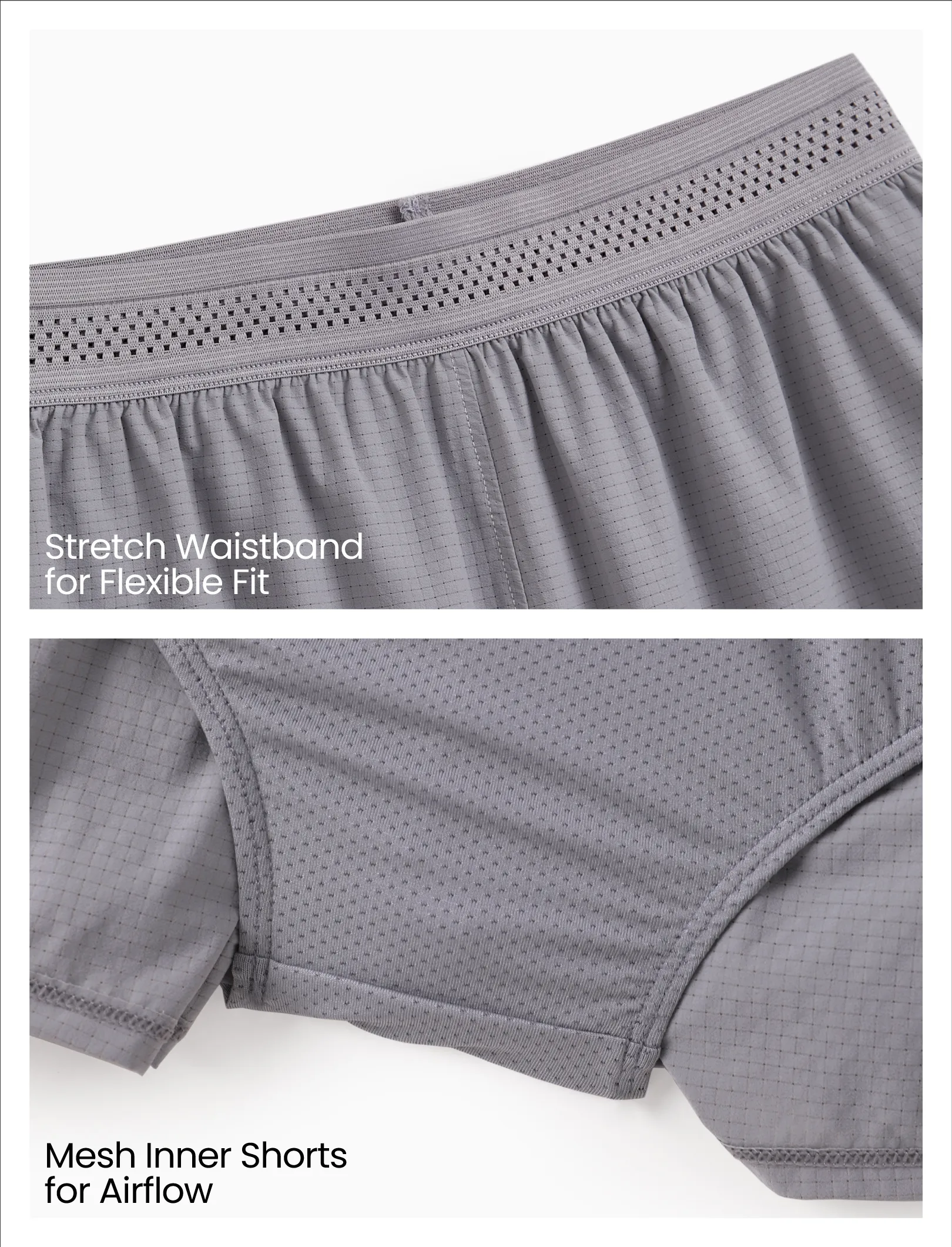PatPat Lightflow Activewear Kid Boy athletic ultra light quick dry shorts Grey - Image 7