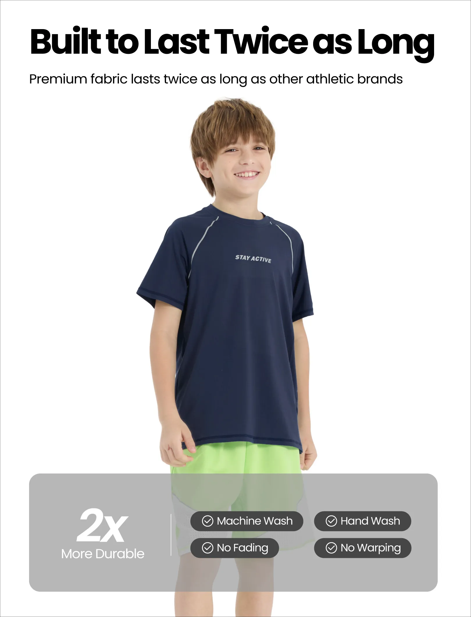 PatPat Lightflow Activewear Kid Boy Athletic Ultra Lightweight & Quick Dry Short Sleeve T-Shirt Deep Blue - Image 6