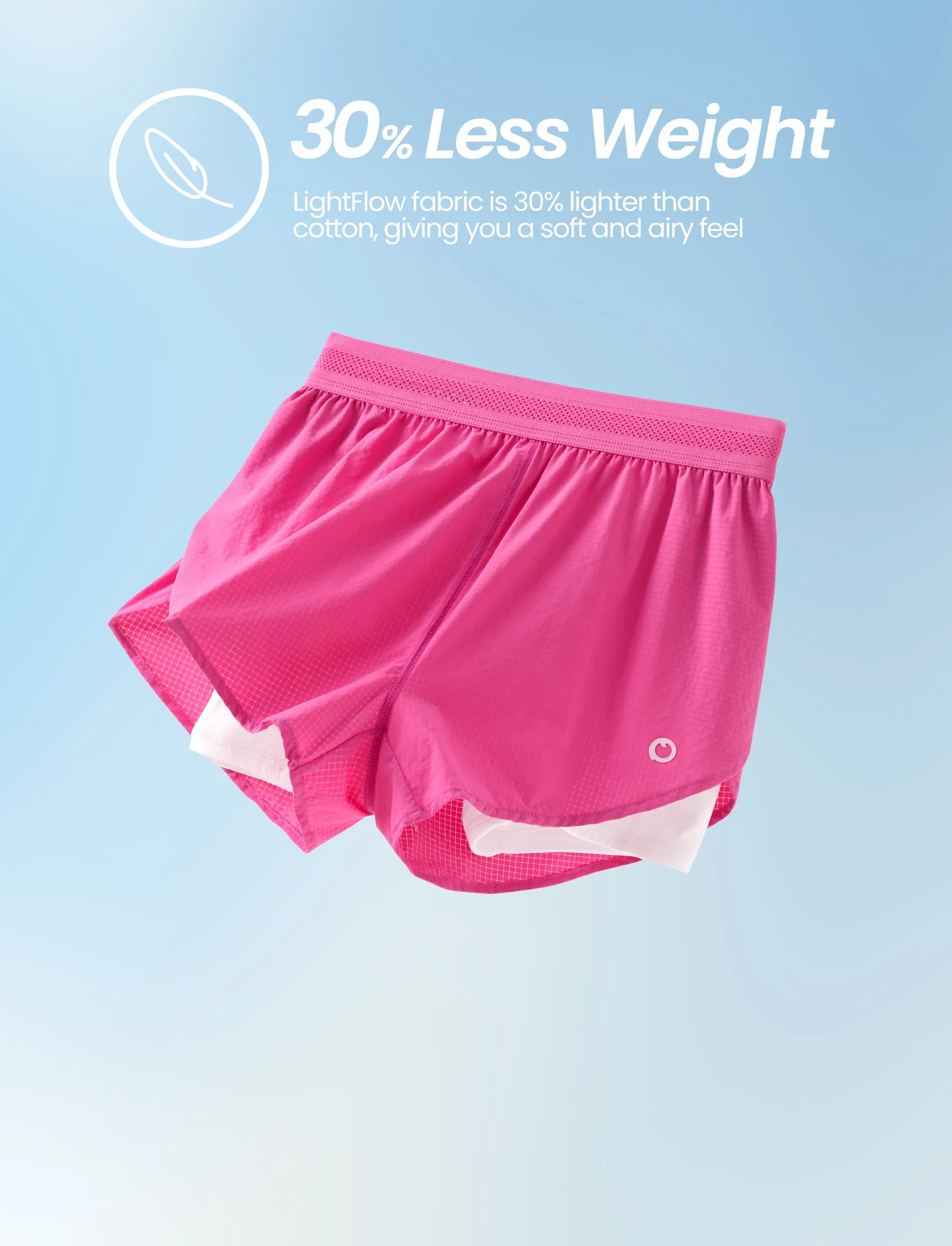 PatPat Lightflow Activewear kid girl athletic ultra light quick dry active shorts with bamboo viscose liner Hot Pink - Image 4