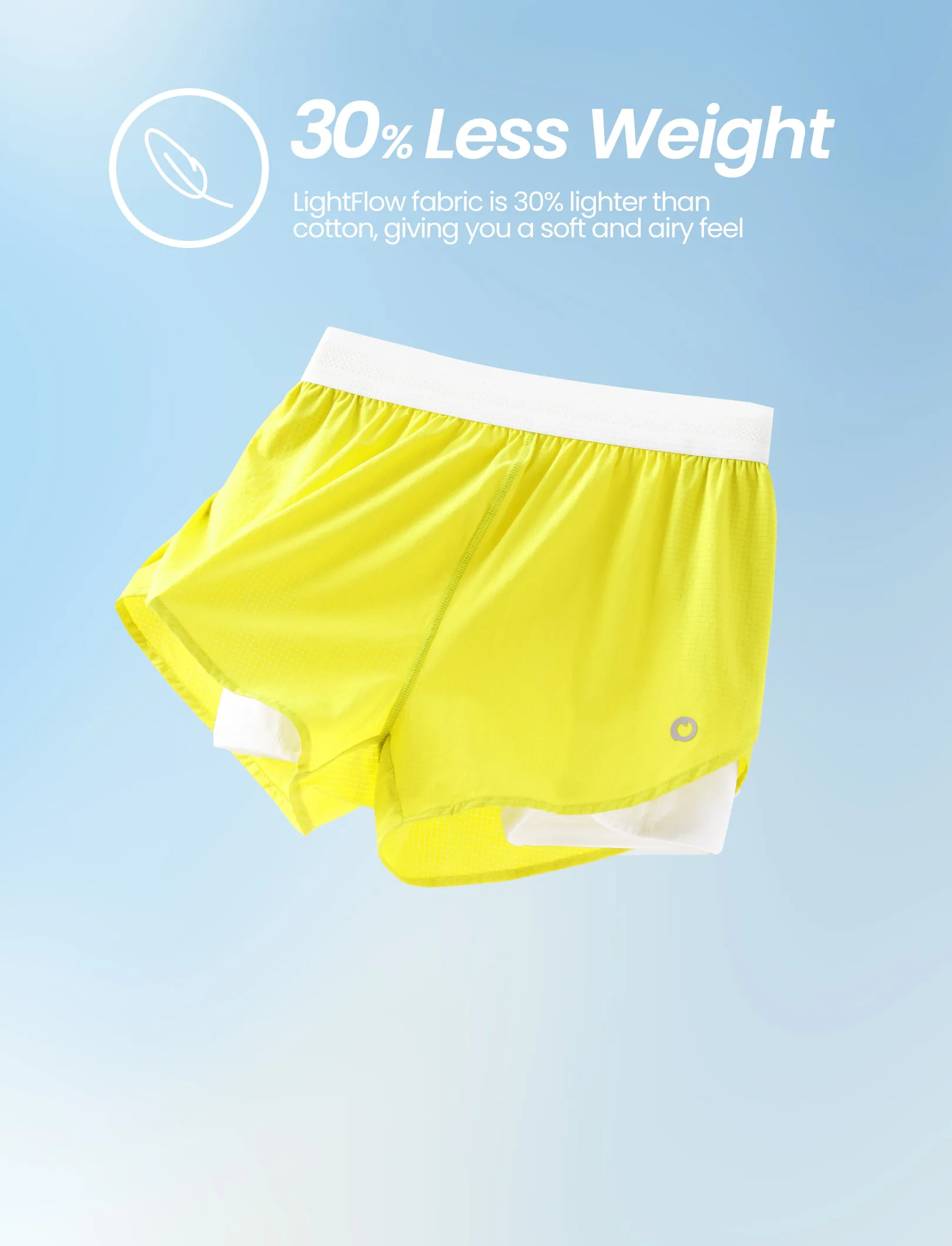 PatPat Lightflow Activewear kid girl athletic ultra light quick dry active shorts with bamboo viscose liner Yellow - Image 4