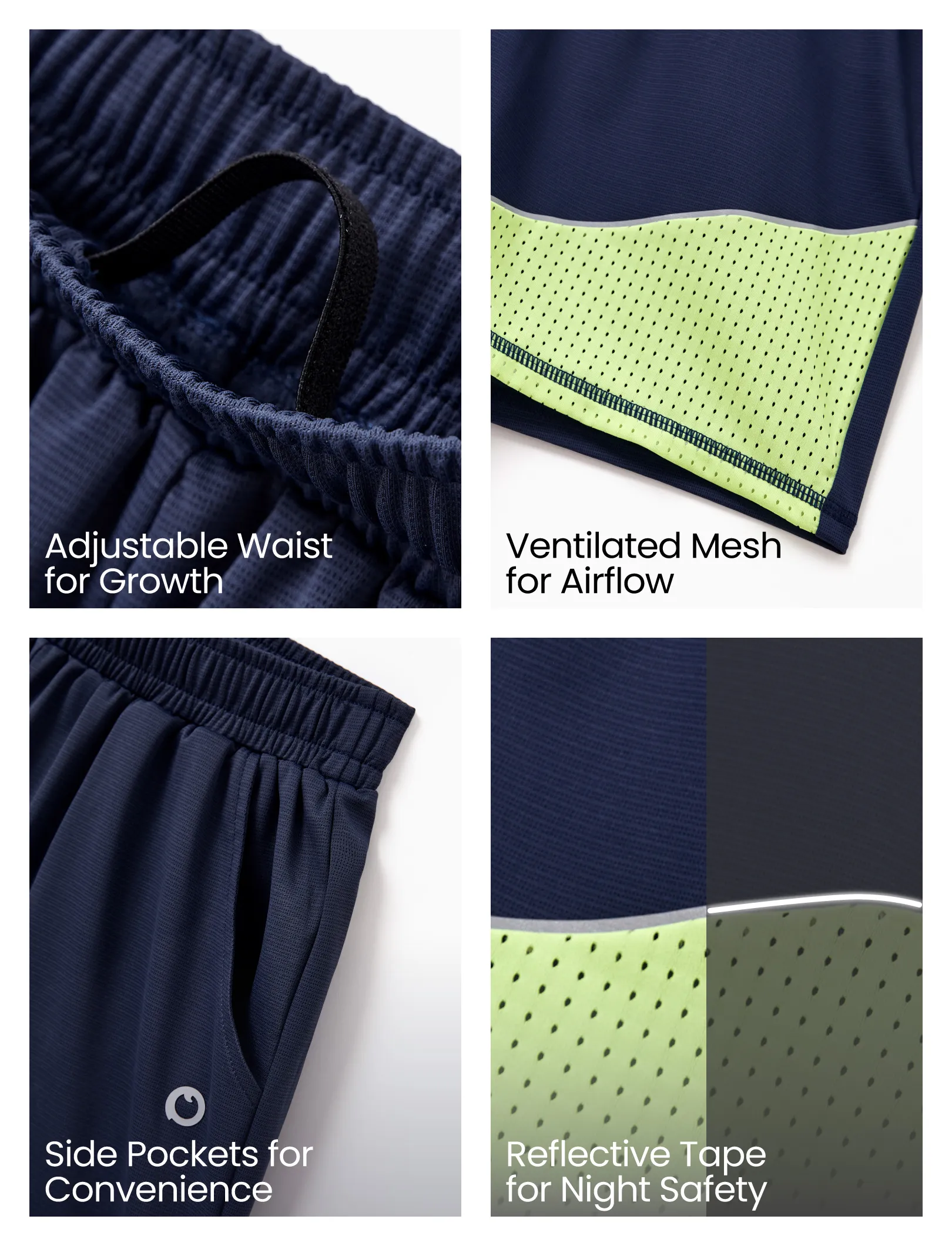 PatPat Rapidair activewear Kid Boy Athletic Quick-Dry Breathable Shorts with Pockets Deep Blue - Image 7