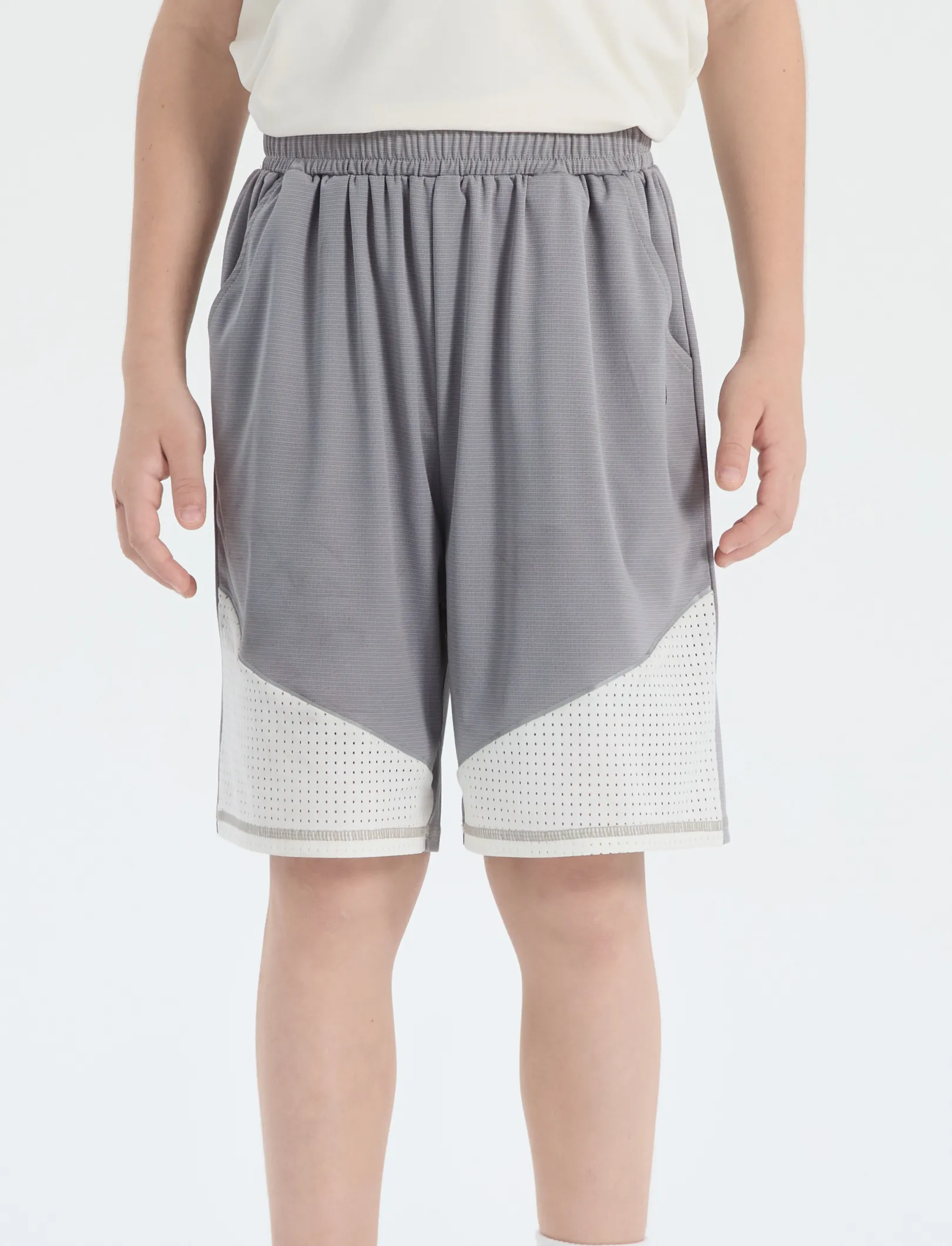 PatPat Rapidair activewear Kid Boy Athletic Quick-Dry Breathable Shorts with Pockets Grey - Image 3