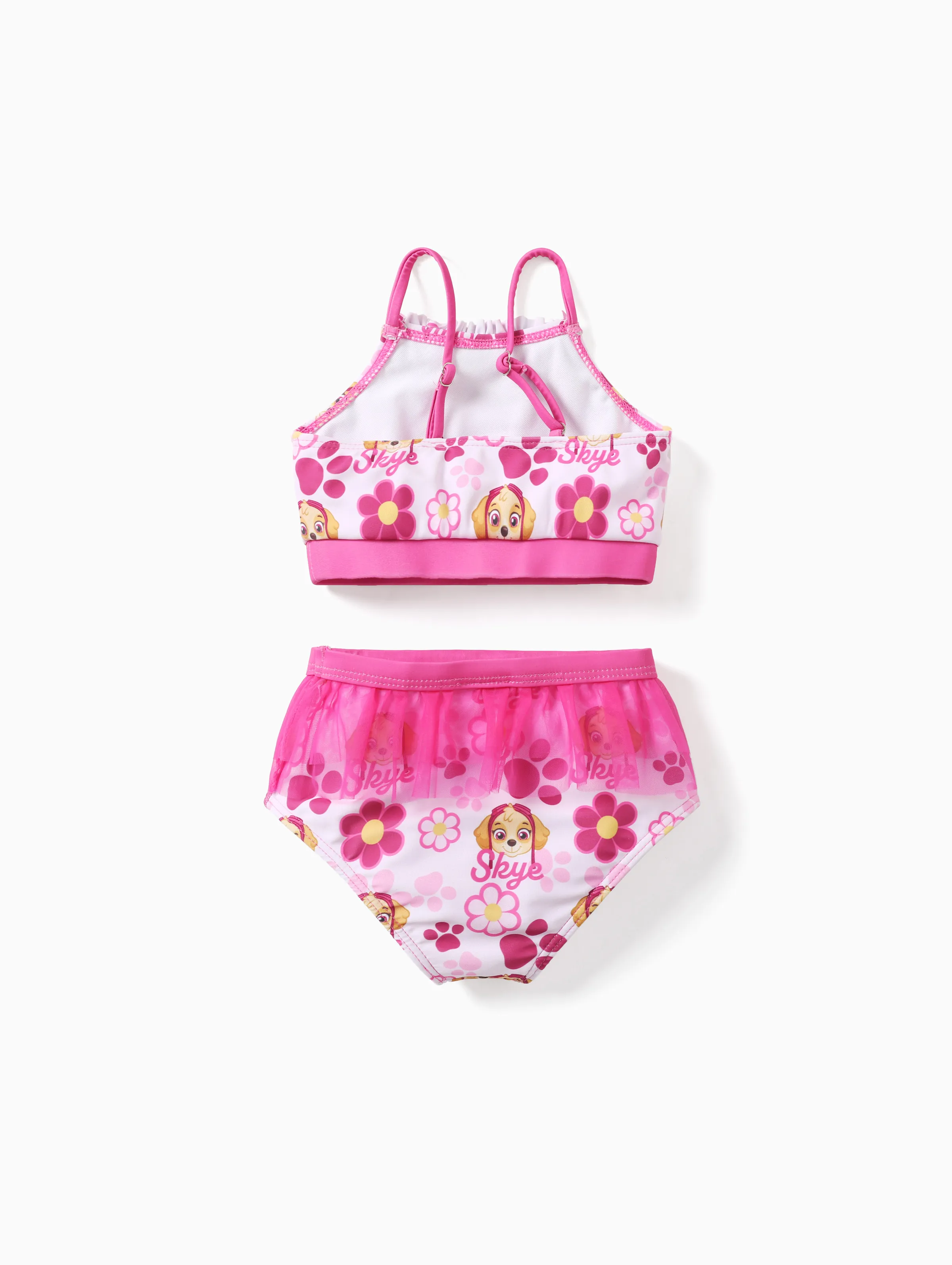 PAW Patrol 2pcs Skye Toddler Girl Ruffle edge Swimming suit (Not Included Cover-up) Rose pink - Image 3