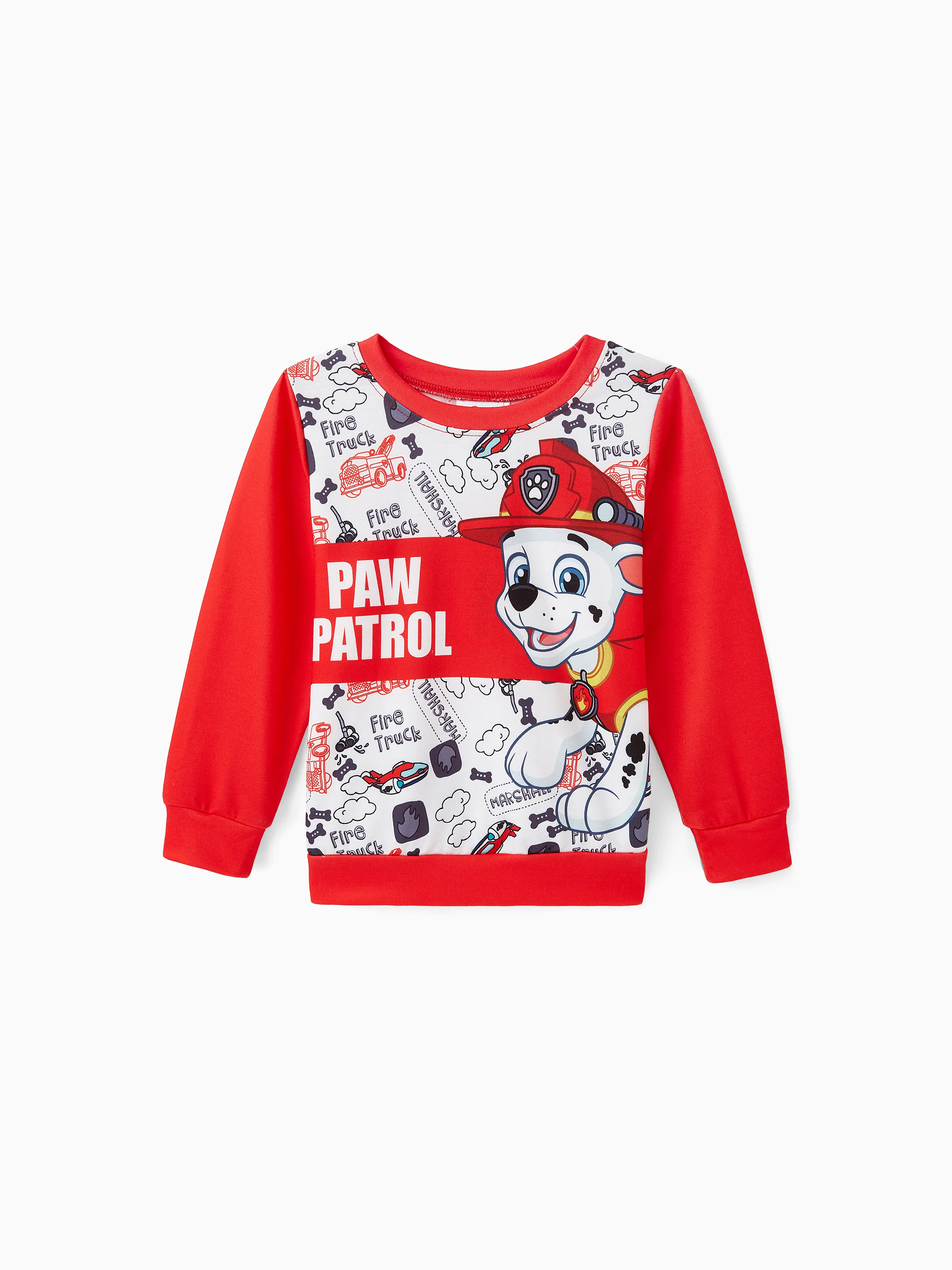 PAW Patrol 2pcs Toddler Boy Marshall Pullover Sweatshirt with Pants Set Red - Image 2