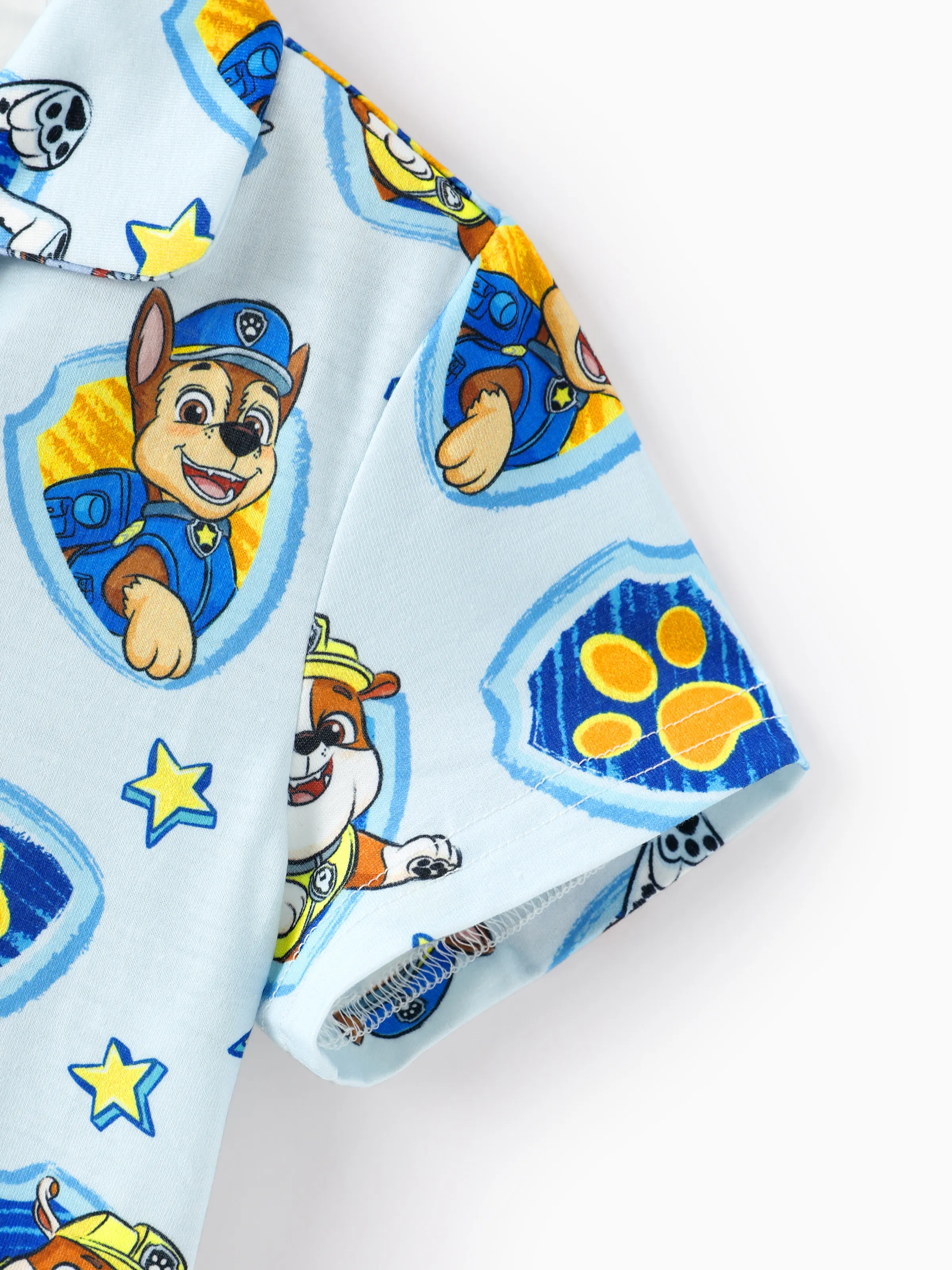 PAW Patrol Daddy & Son Casual Stripe Lapel Pajamas Sets with Flame Resistant Color block - Image 12