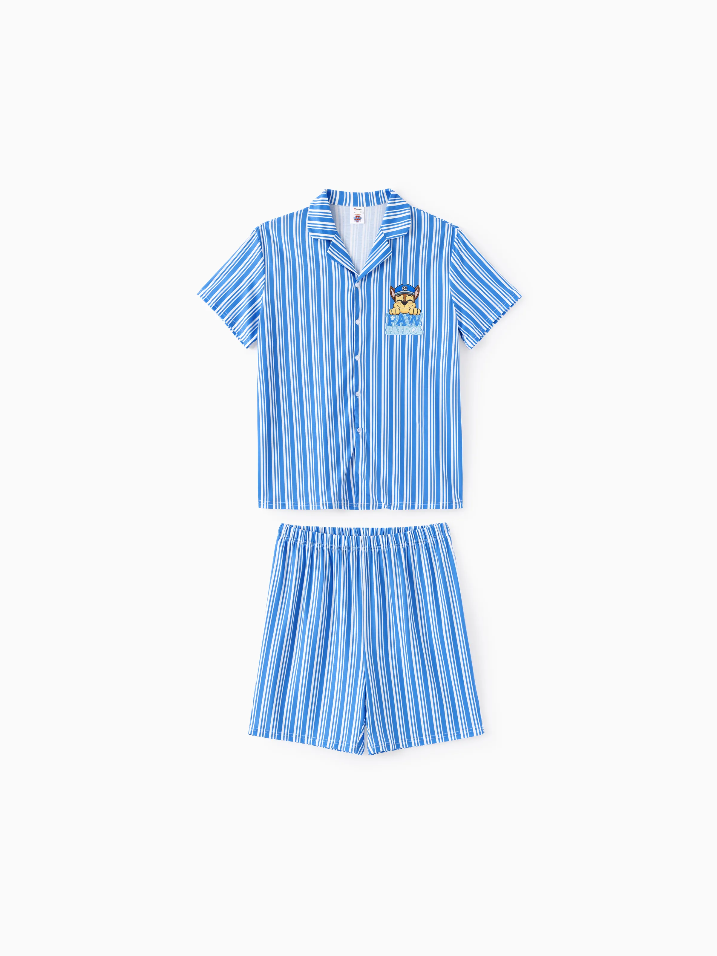 PAW Patrol Daddy & Son Casual Stripe Lapel Pajamas Sets with Flame Resistant Color block - Image 3