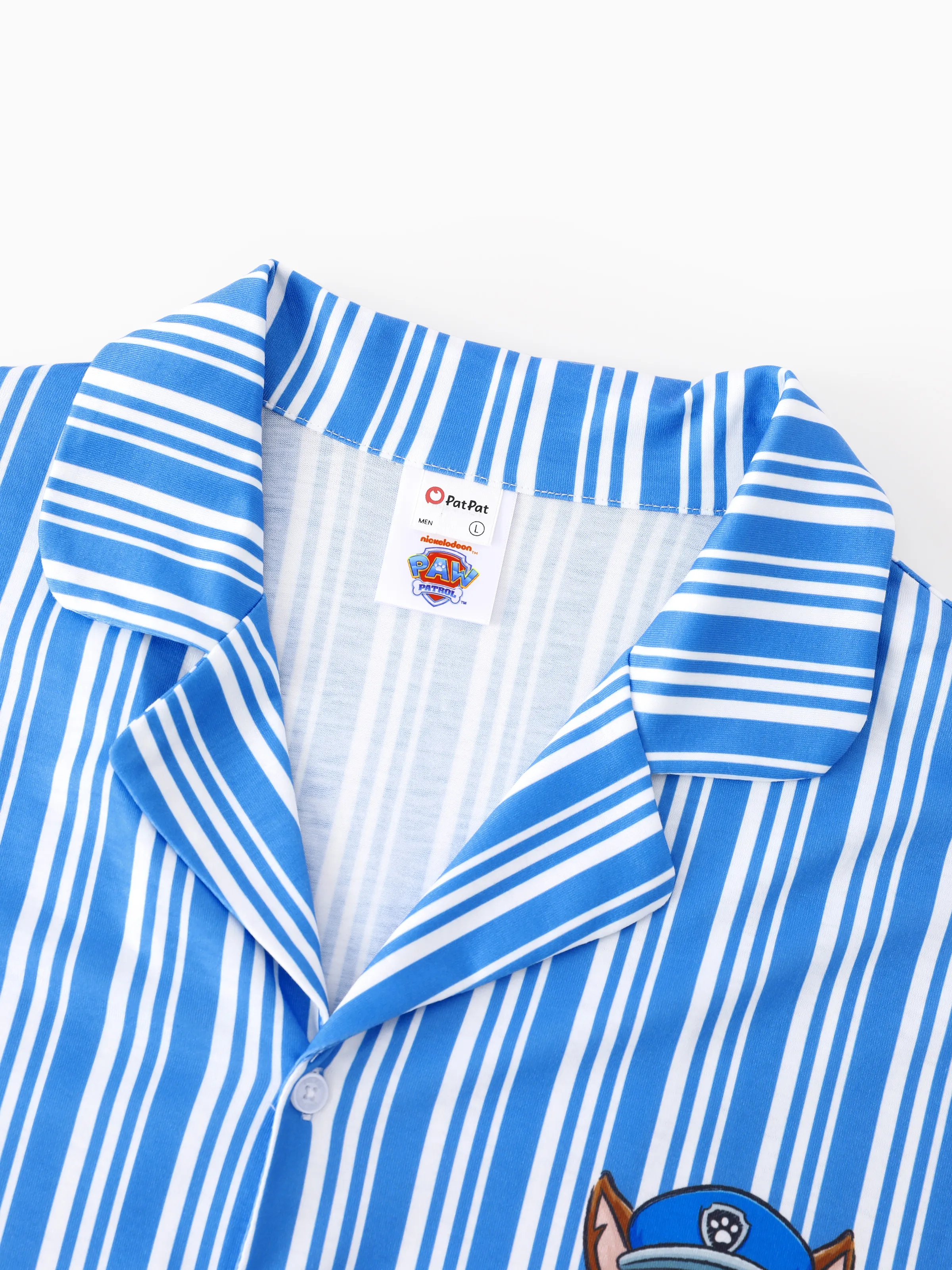 PAW Patrol Daddy & Son Casual Stripe Lapel Pajamas Sets with Flame Resistant Color block - Image 6
