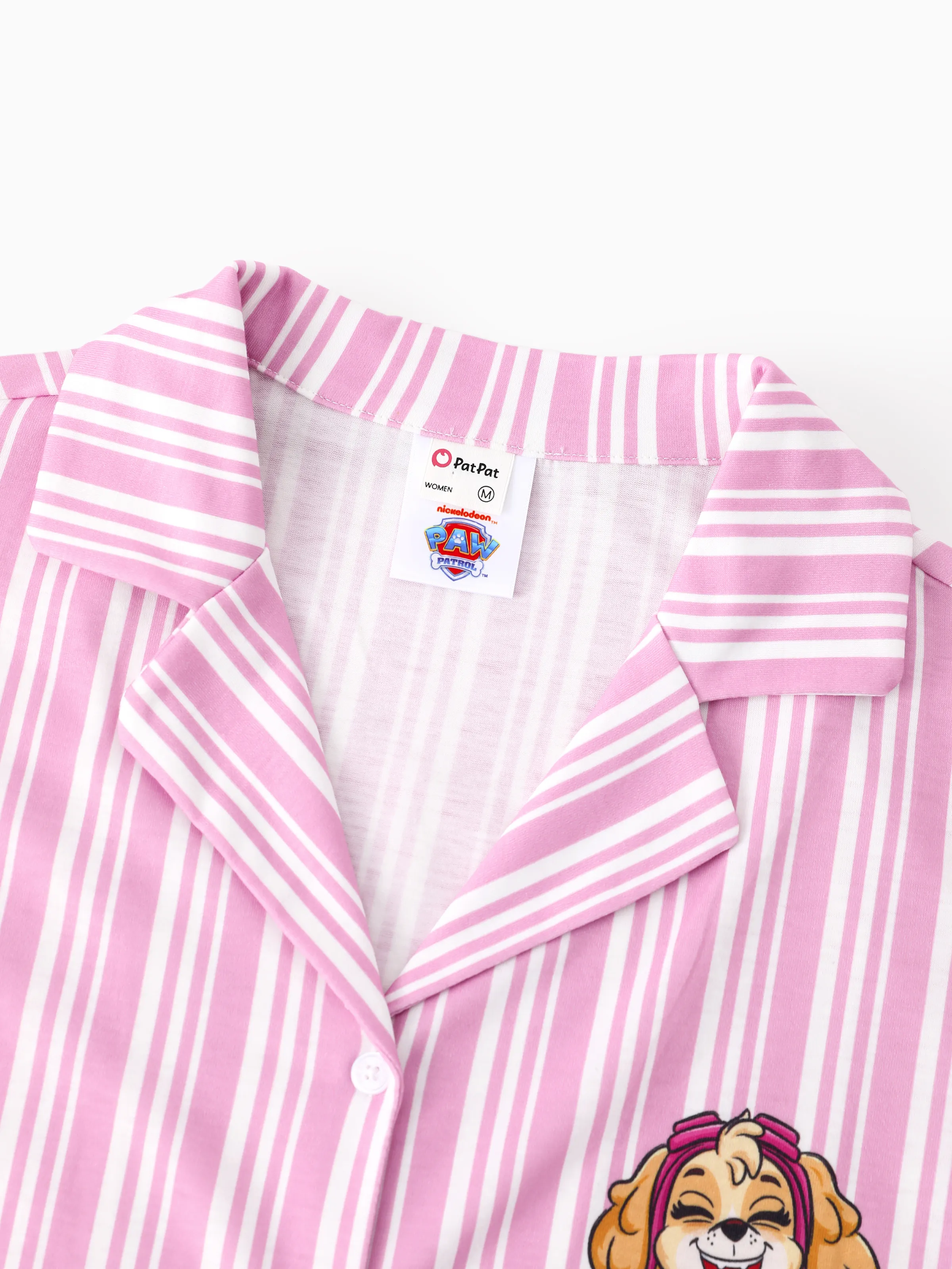 PAW Patrol Matching Family Casual Stripe Lapel Pajamas Sets with Flame Resistant Color block - Image 5