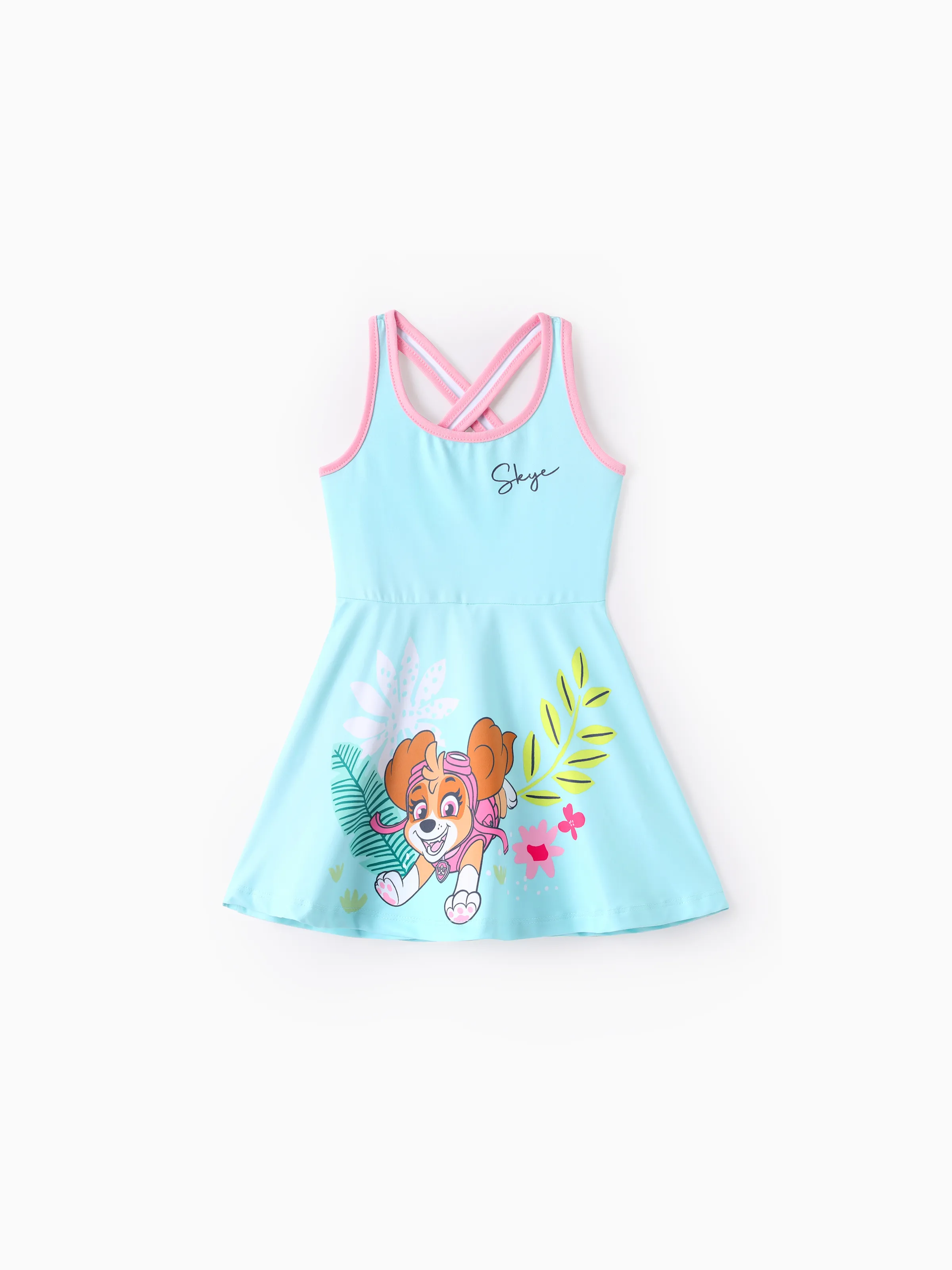 PAW Patrol Matching Family Floral Dress with Built-in Shorts & Pockets/ Cotton Top Turquoise - Image 13