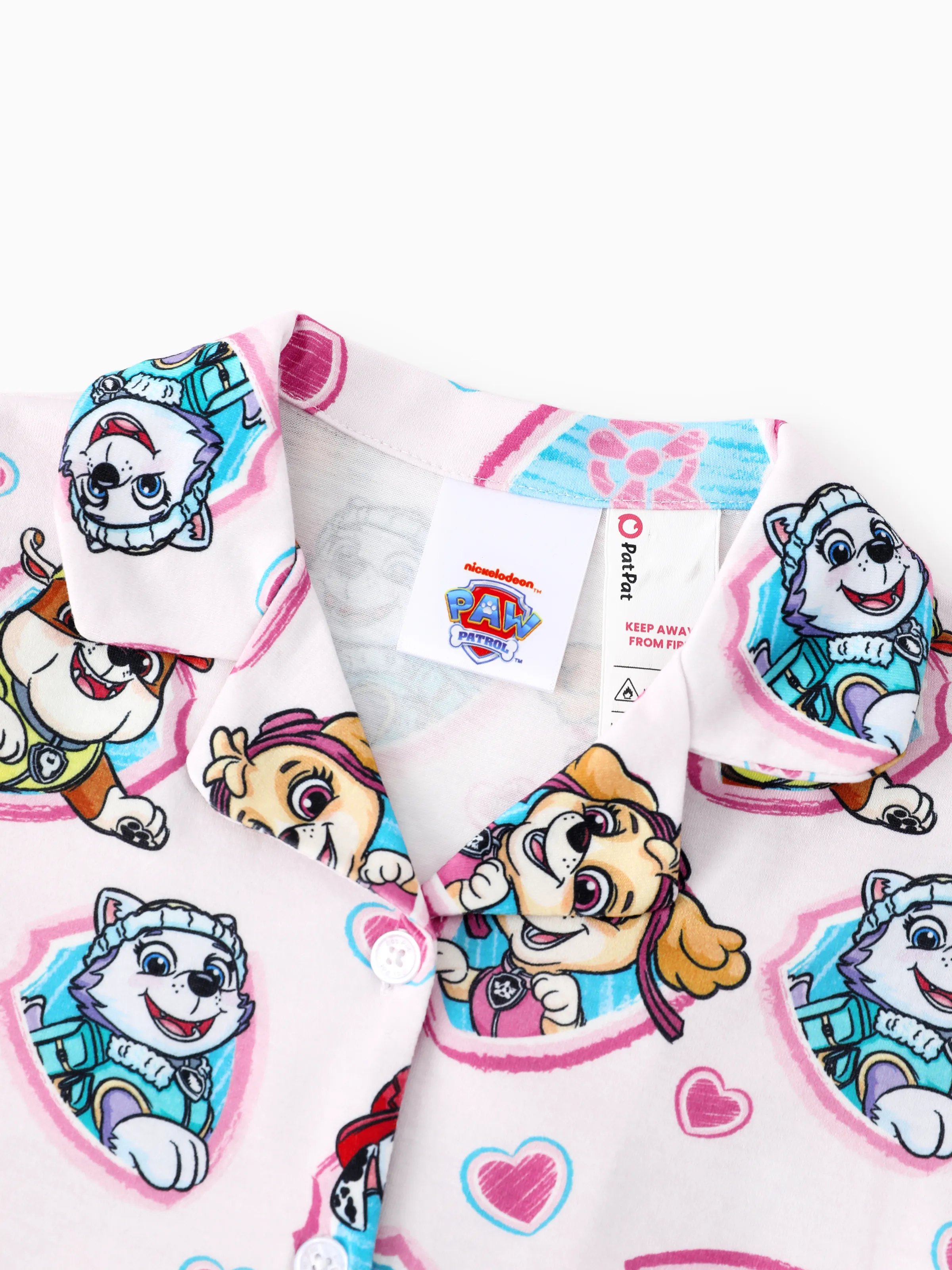PAW Patrol Mommy & me Casual Stripe Lapel Pajamas Sets with Flame Resistant Color block - Image 10