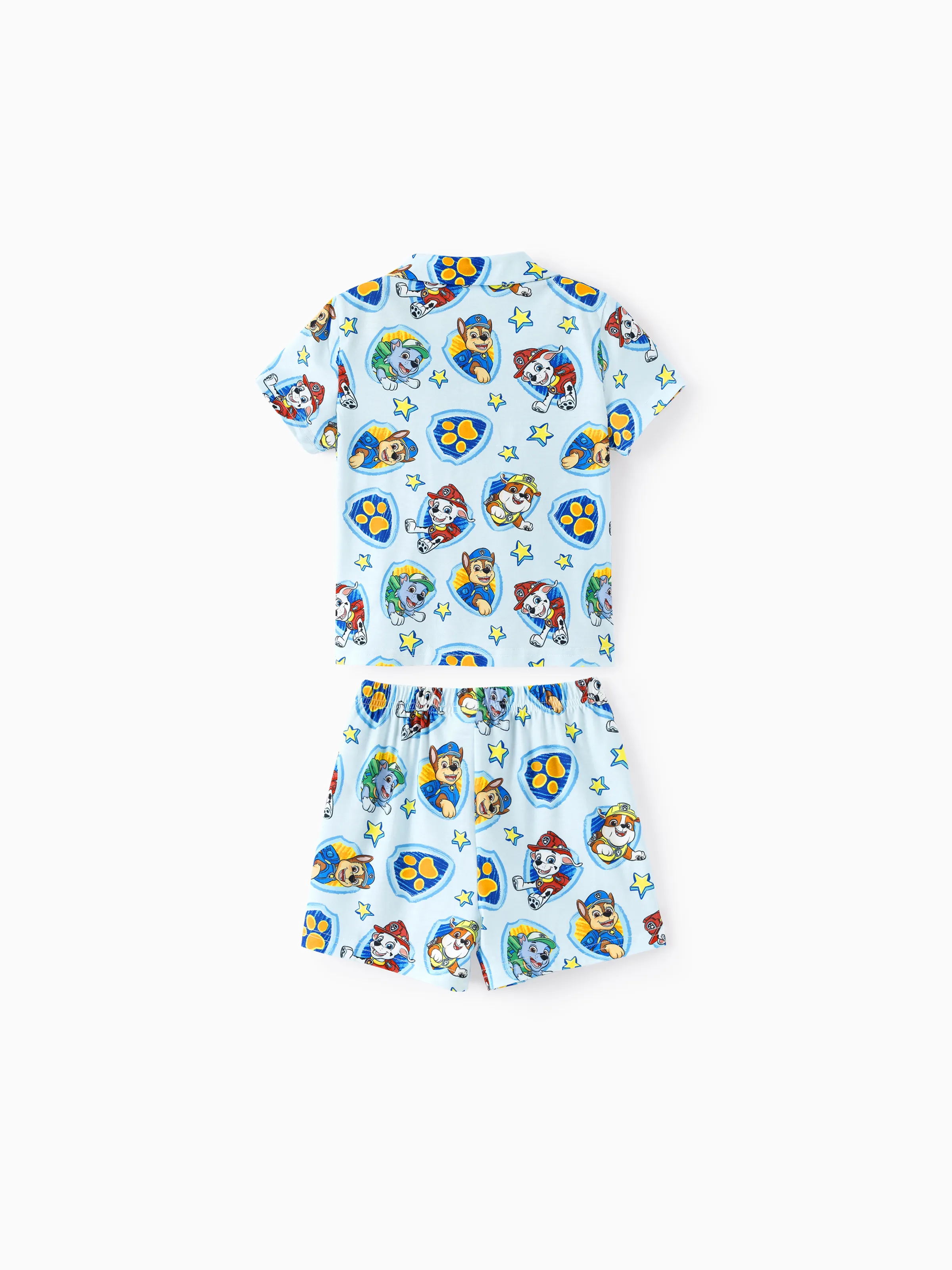 PAW Patrol Mommy & me Casual Stripe Lapel Pajamas Sets with Flame Resistant Color block - Image 14