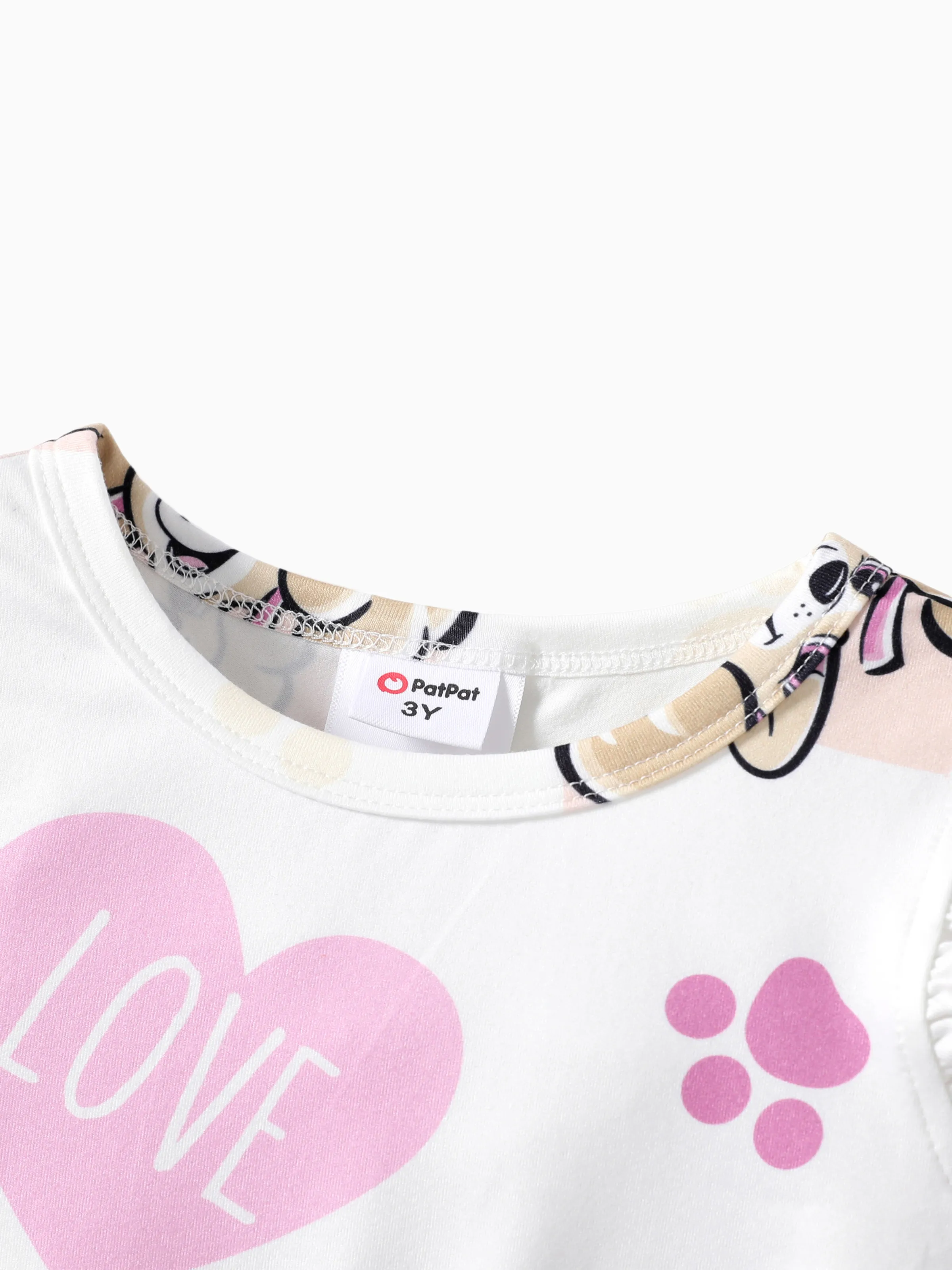 Paw Patrol Outfits - Toddler Girl Skye Pink Dress with Heart and Character Print Pink - Image 4